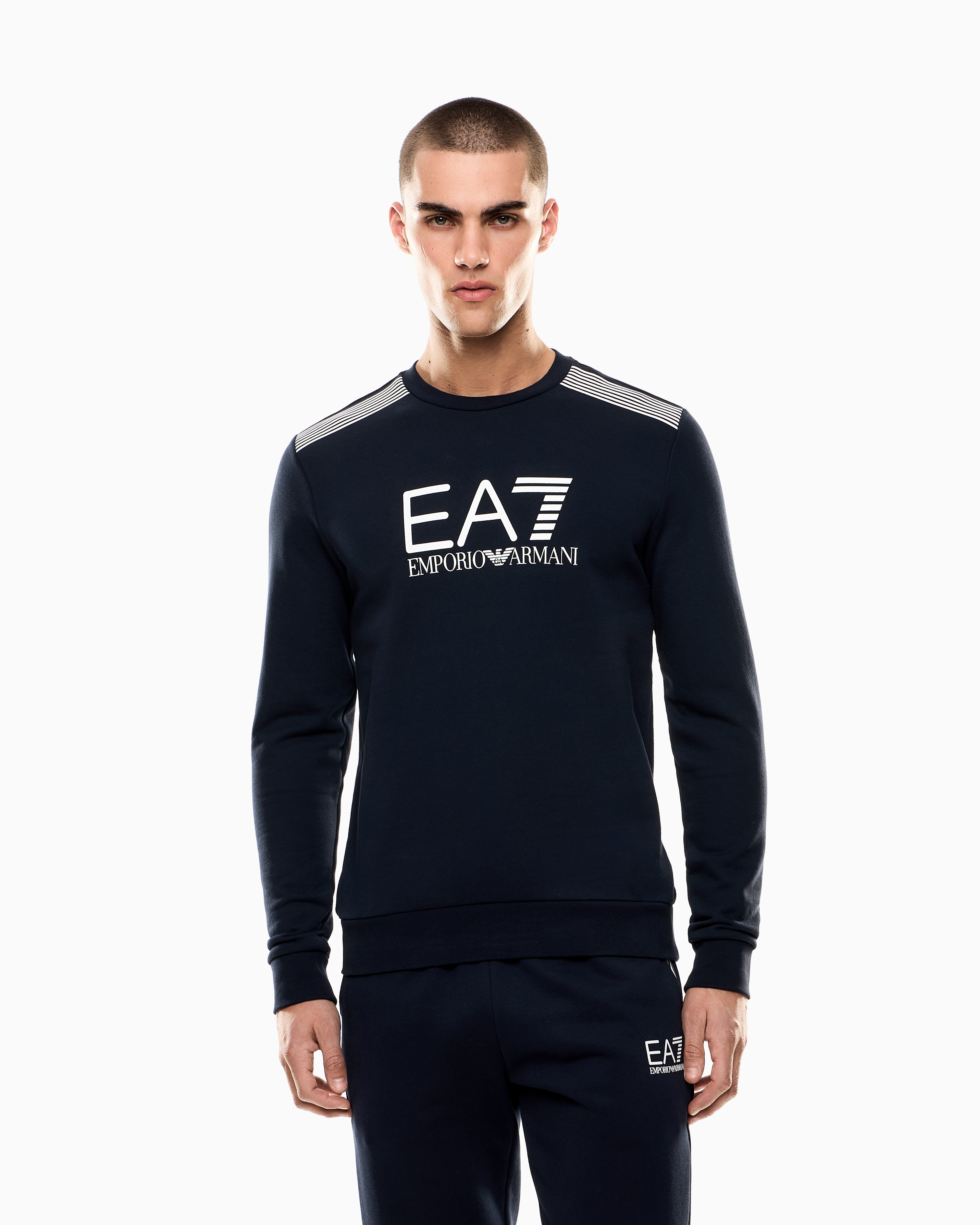 EA7 ASV 7 Lines crew-neck sweatshirt in a cotton blend