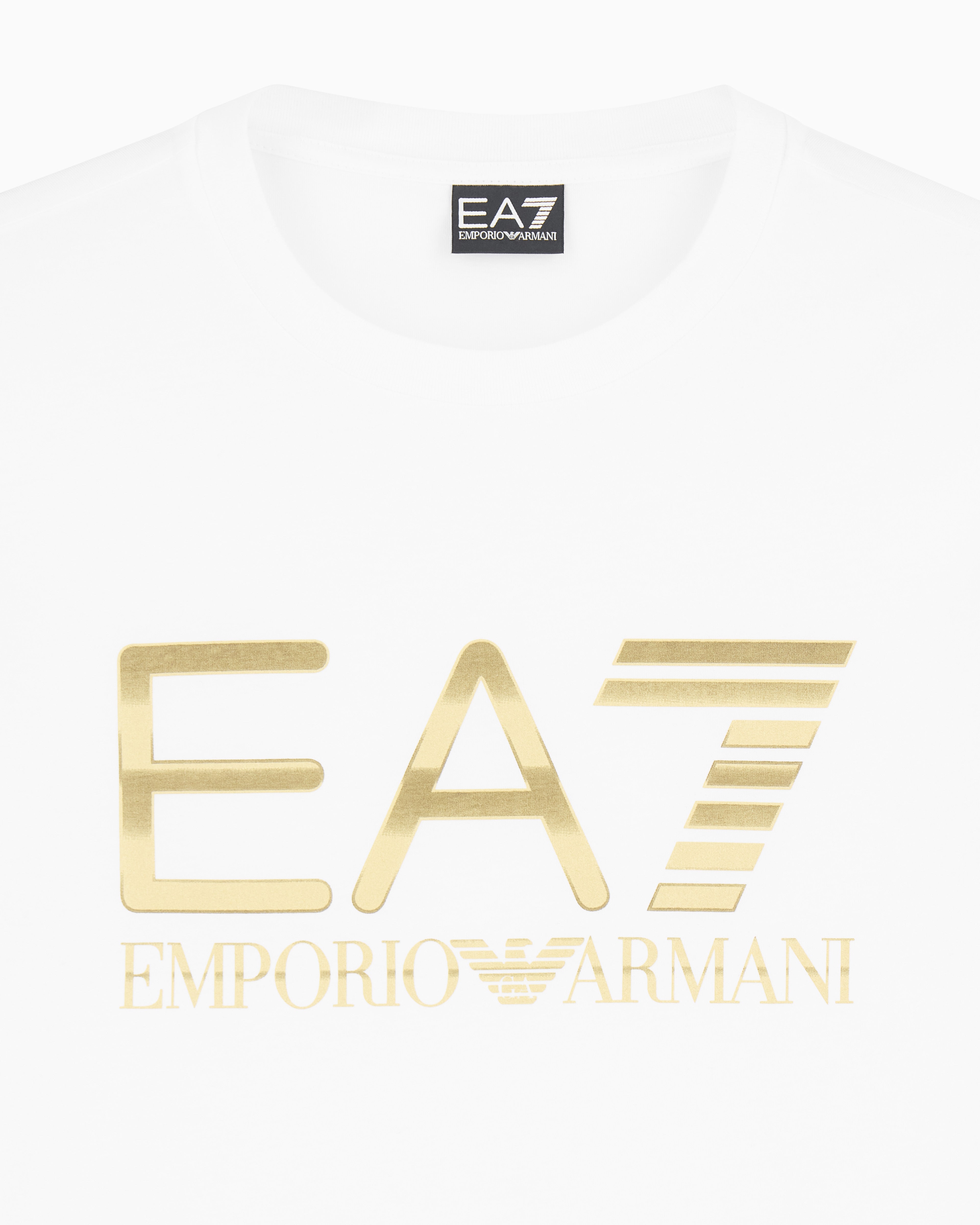 EA7 Crew neck cotton t-shirt with maxi logo Logo Series