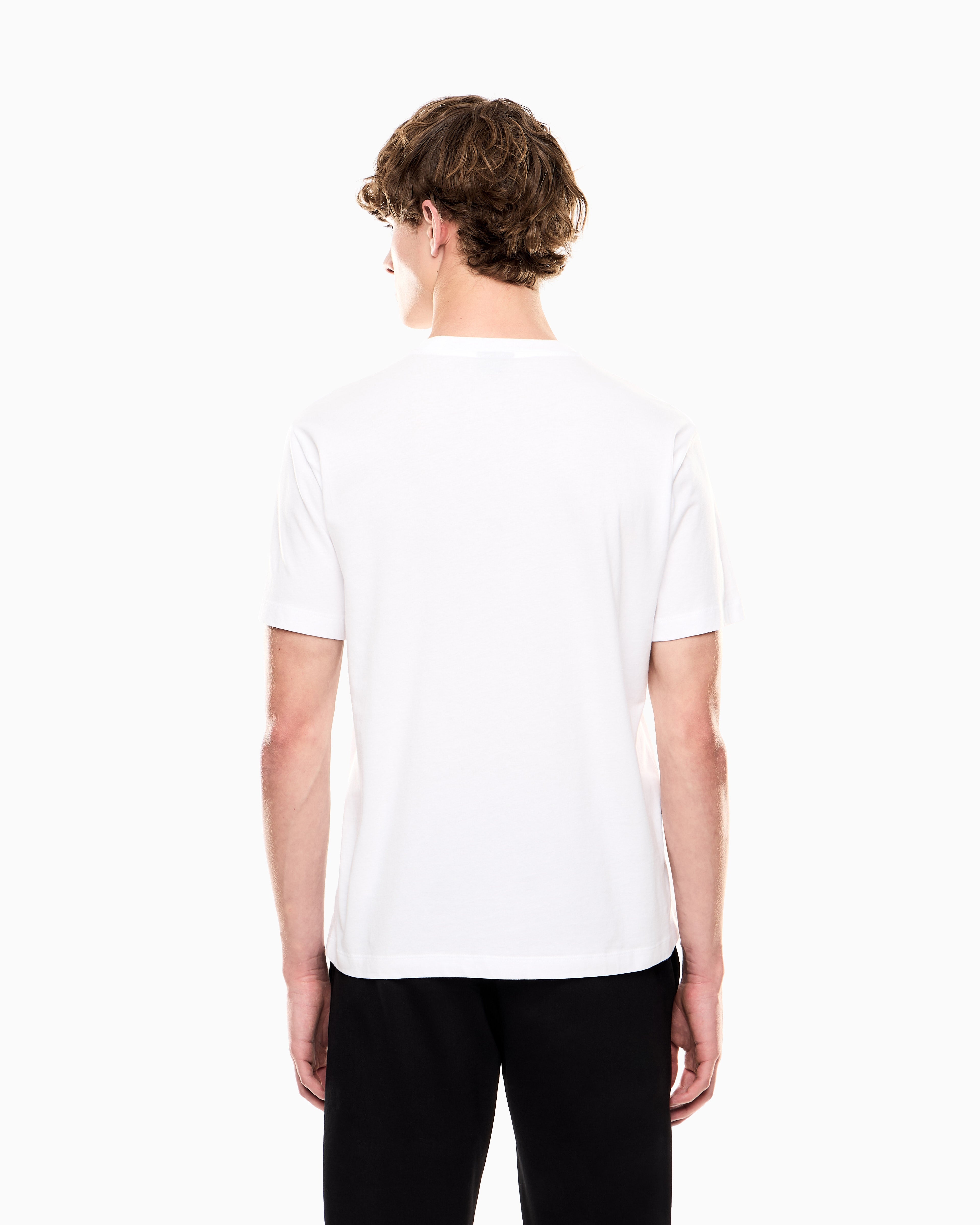 EA7 Crew neck cotton t-shirt with maxi logo Logo Series