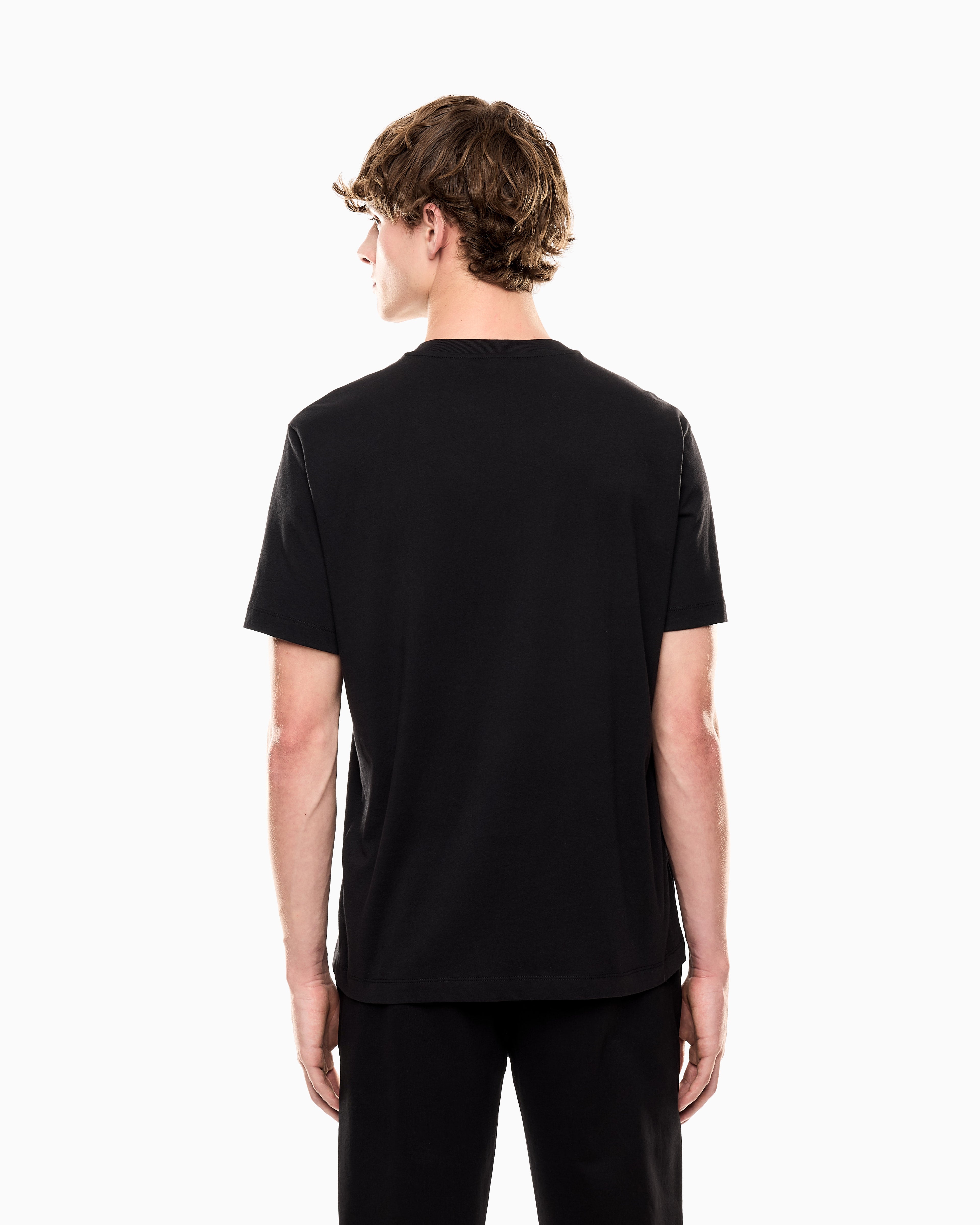 EA7 Crew neck cotton t-shirt with maxi logo Logo Series