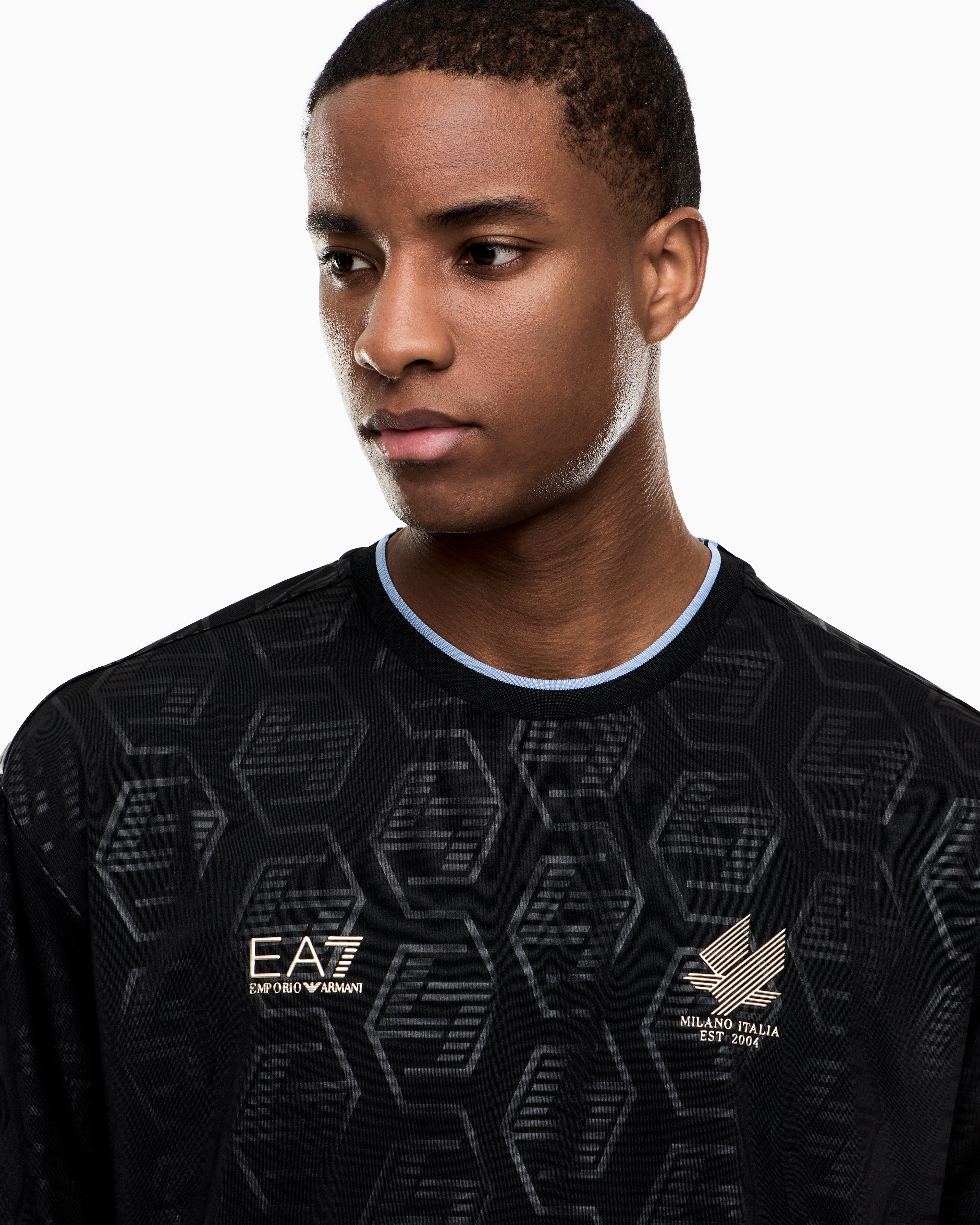 EA7 Soccer jersey T-shirt and shorts set