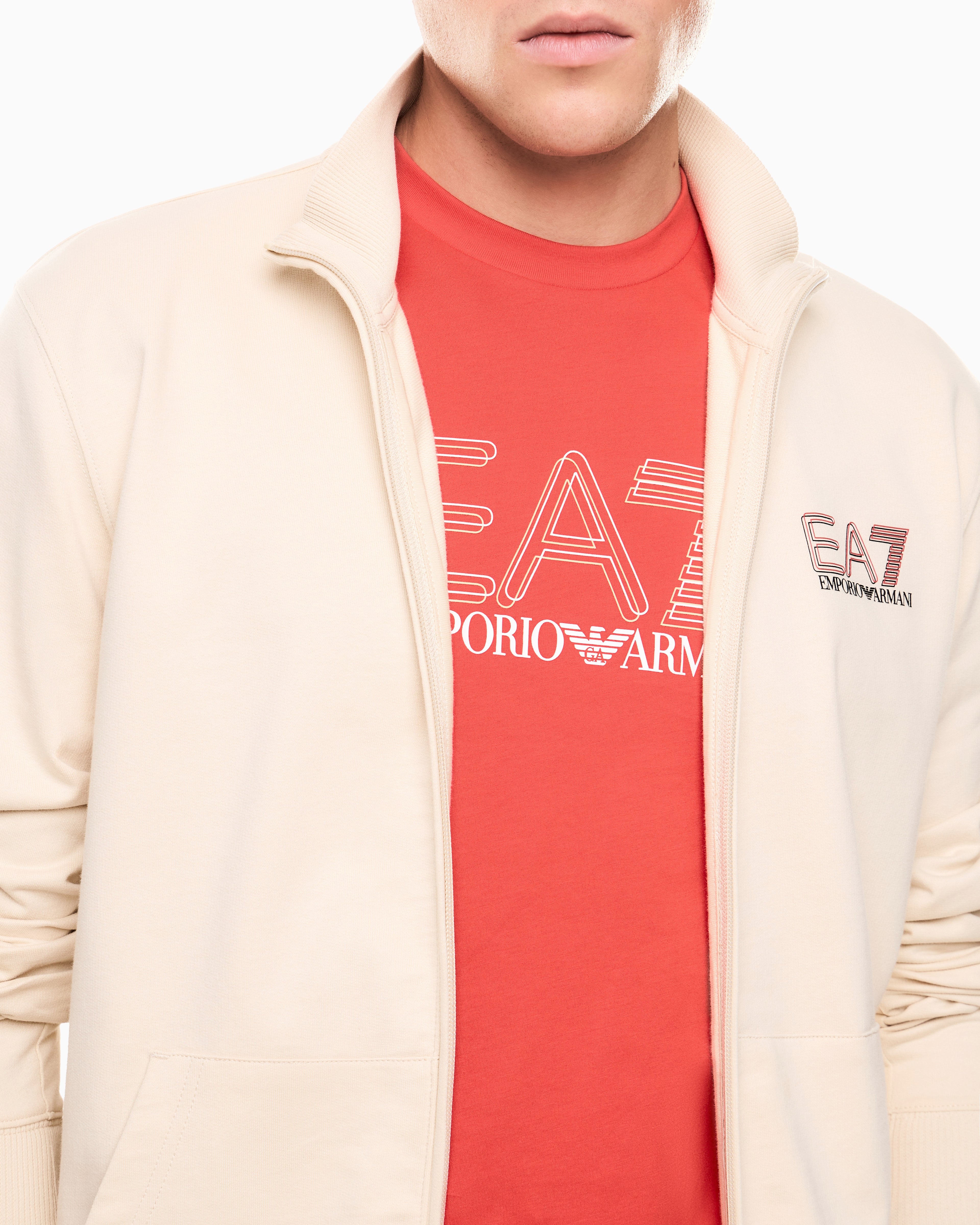 EA7 Cotton Jersey T-Shirt with EA7 Logo