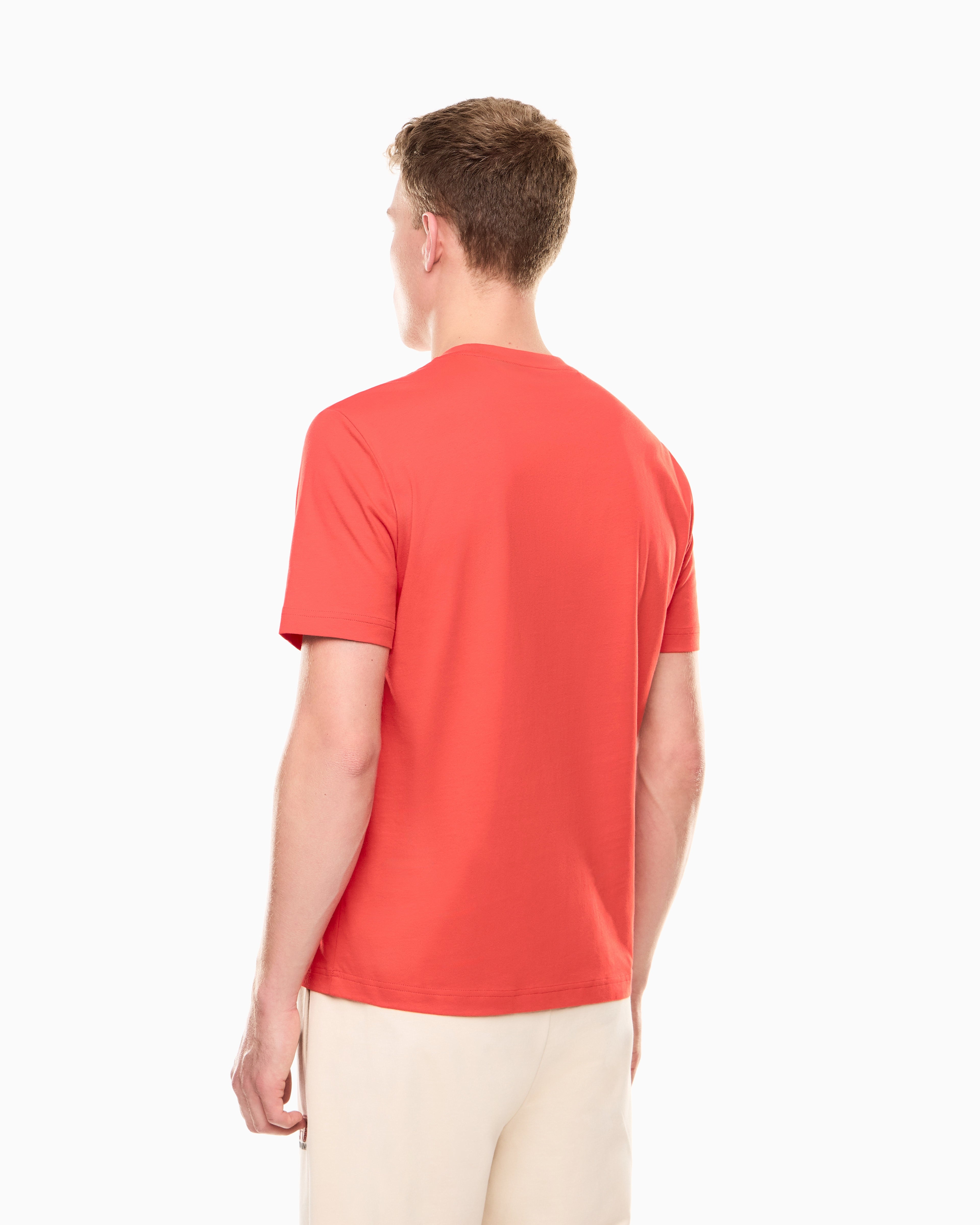 EA7 Cotton Jersey T-Shirt with EA7 Logo