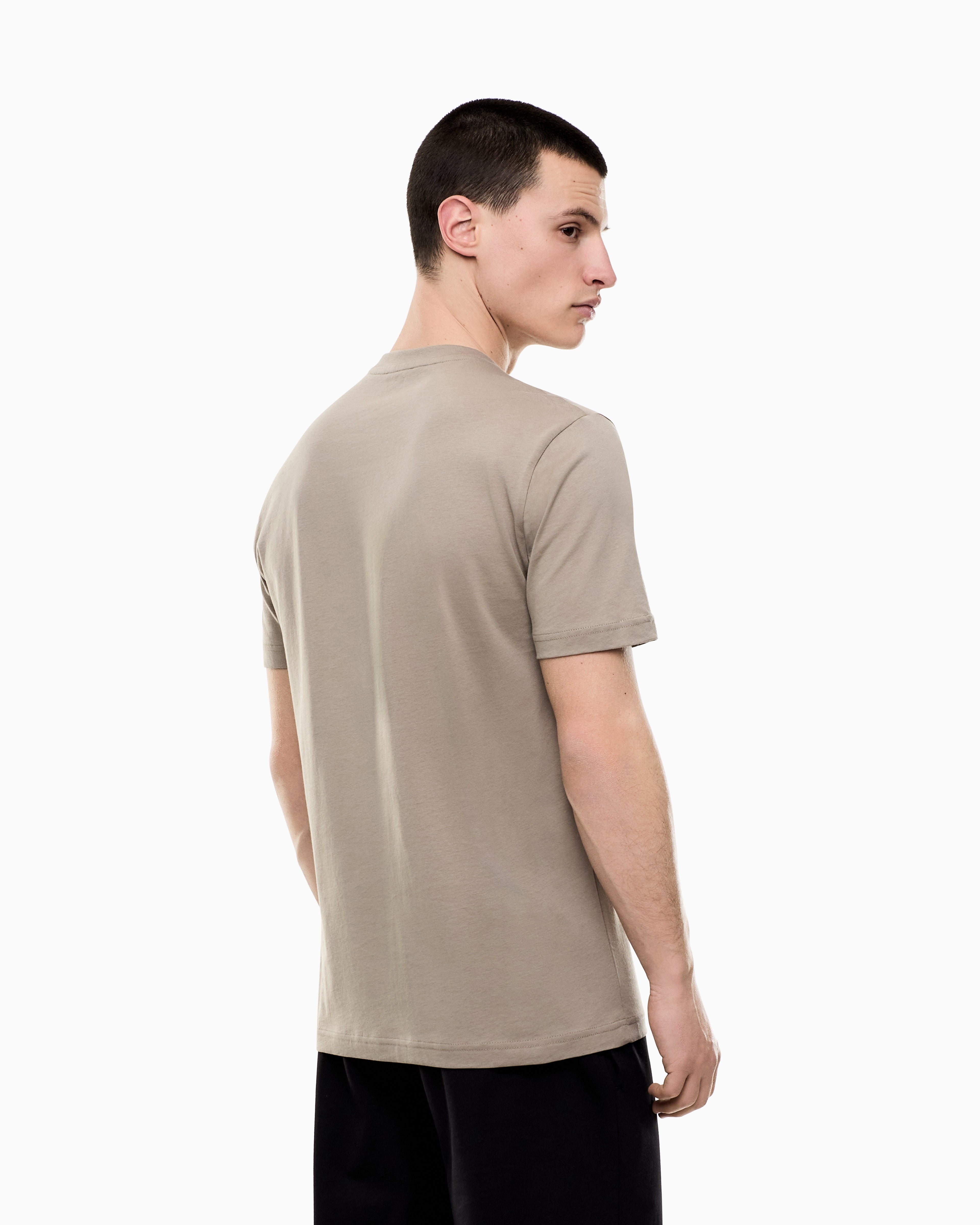 EA7 Cotton Jersey T-Shirt with EA7 Logo