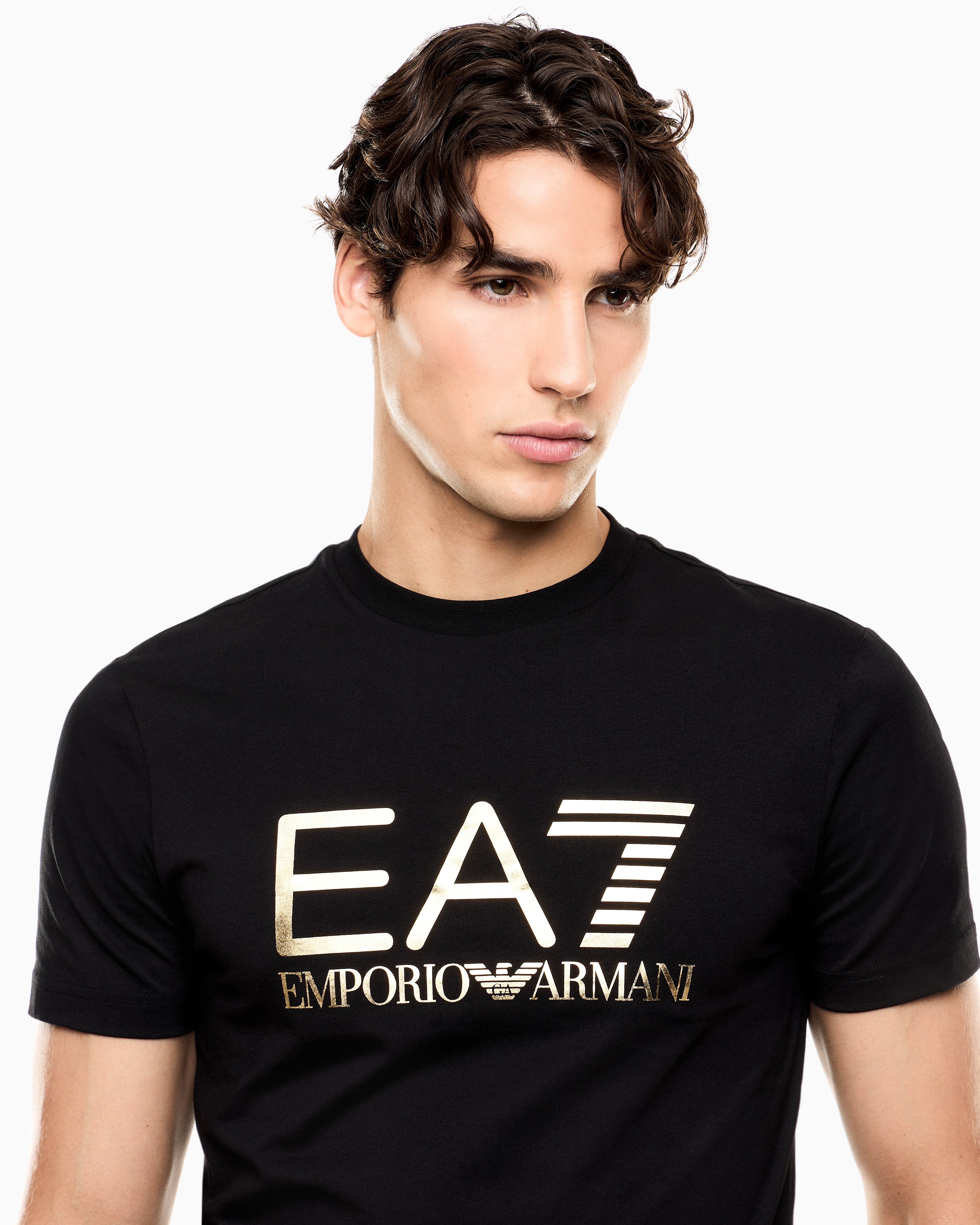 EA7 Slim-fit t-shirt Core Identity in cotton with big logo