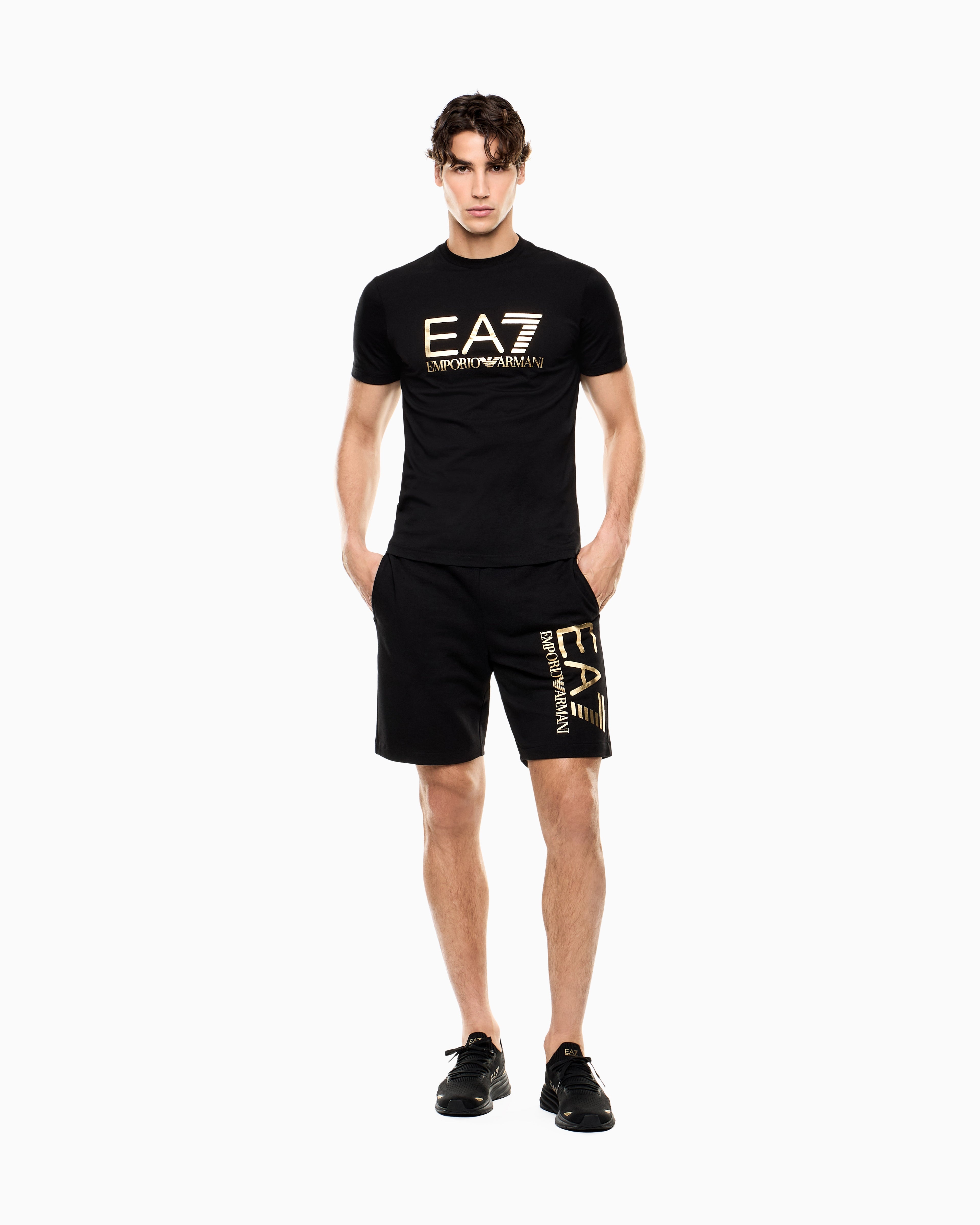 EA7 Slim-fit t-shirt Core Identity in cotton with big logo