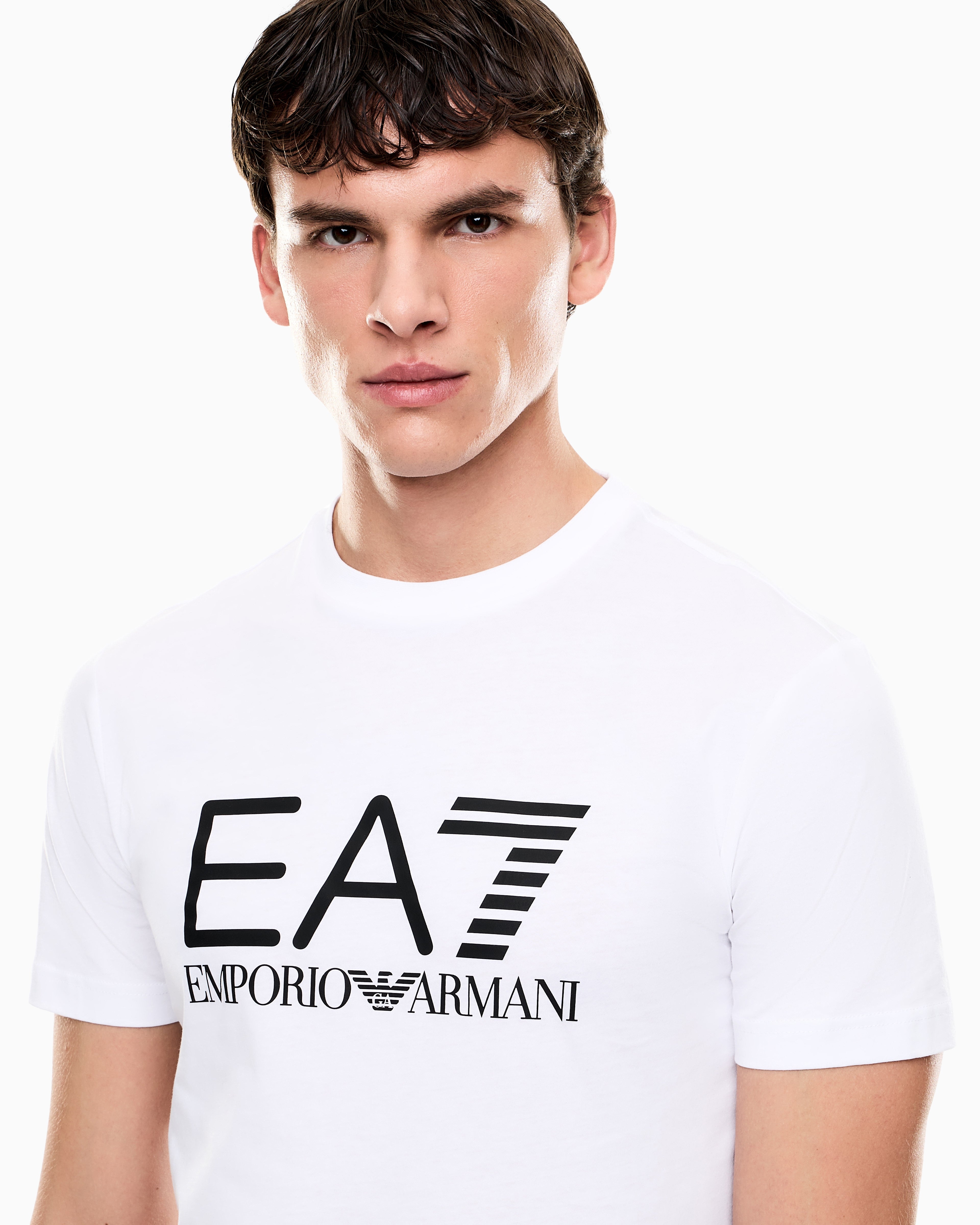 EA7 Slim-fit t-shirt Core Identity in cotton with big logo
