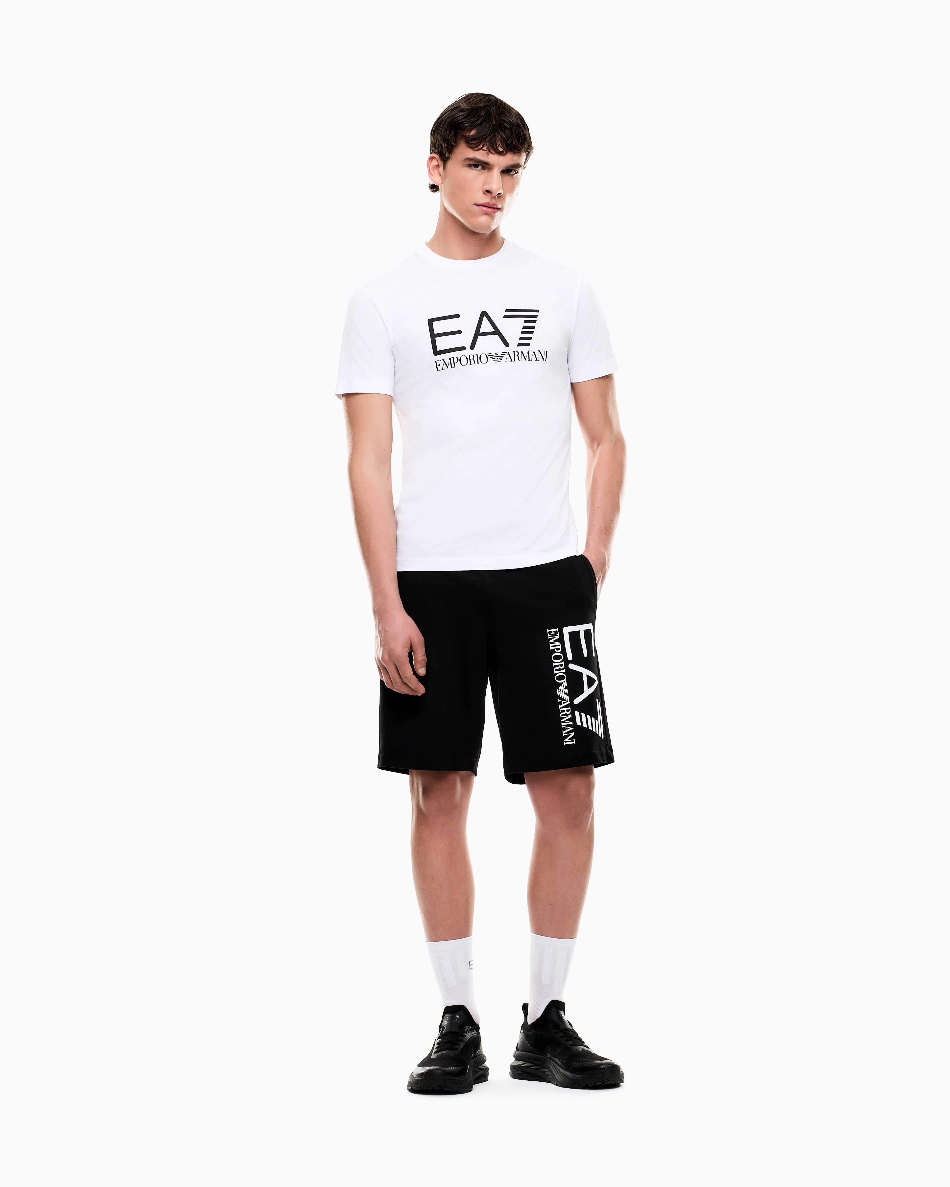 EA7 Slim-fit t-shirt Core Identity in cotton with big logo