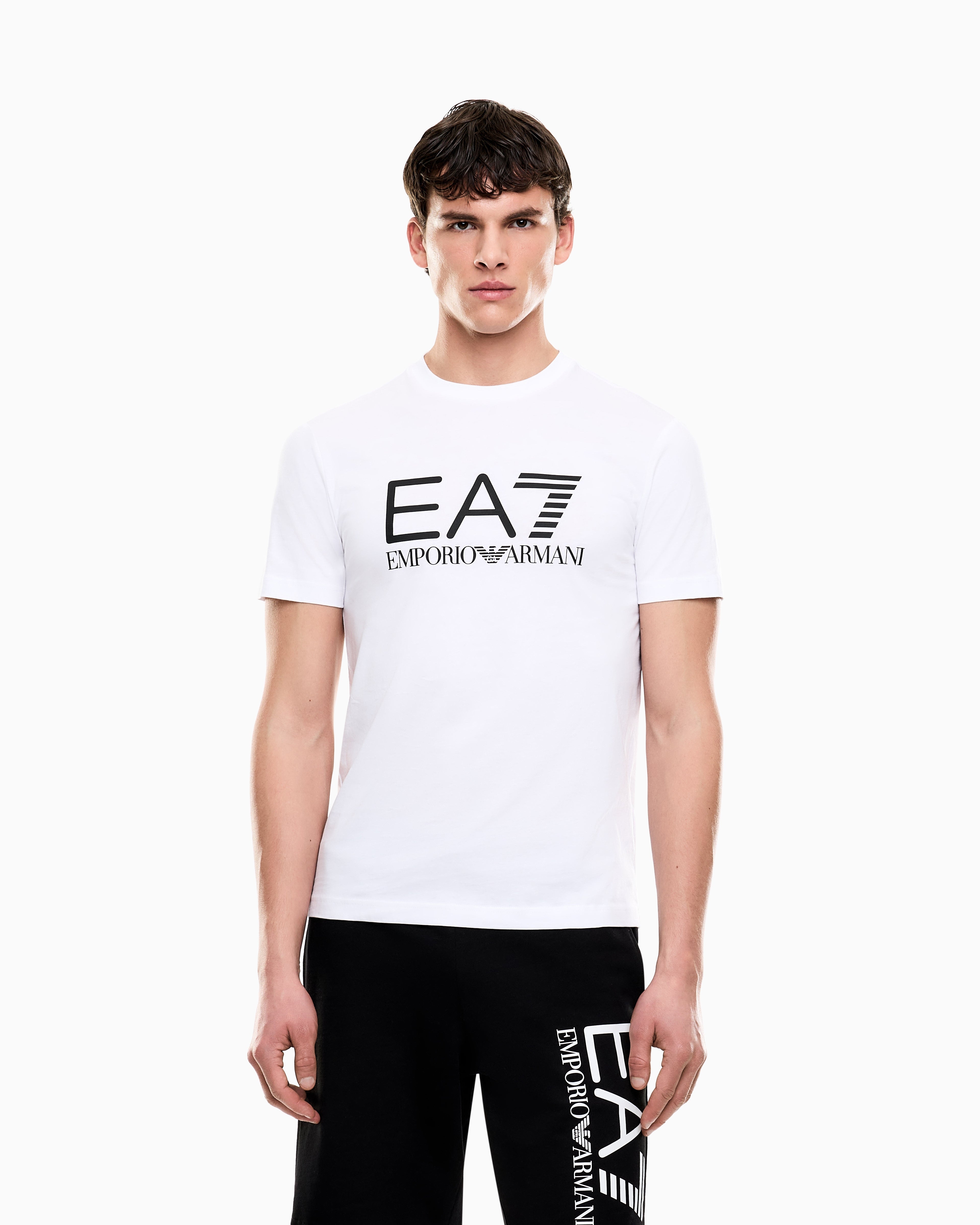 EA7 Slim-fit t-shirt Core Identity in cotton with big logo