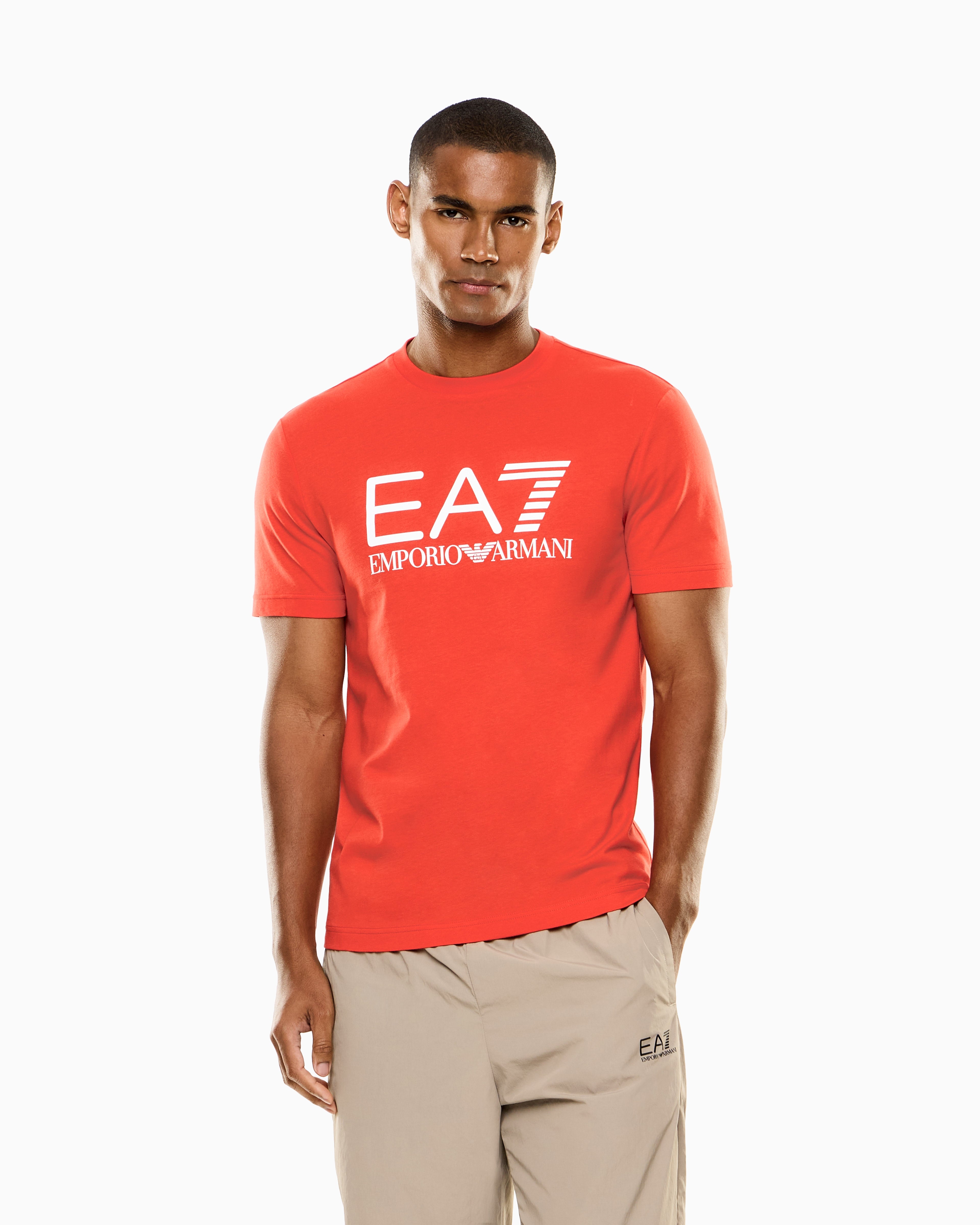 EA7 Slim-fit t-shirt Core Identity in cotton with big logo