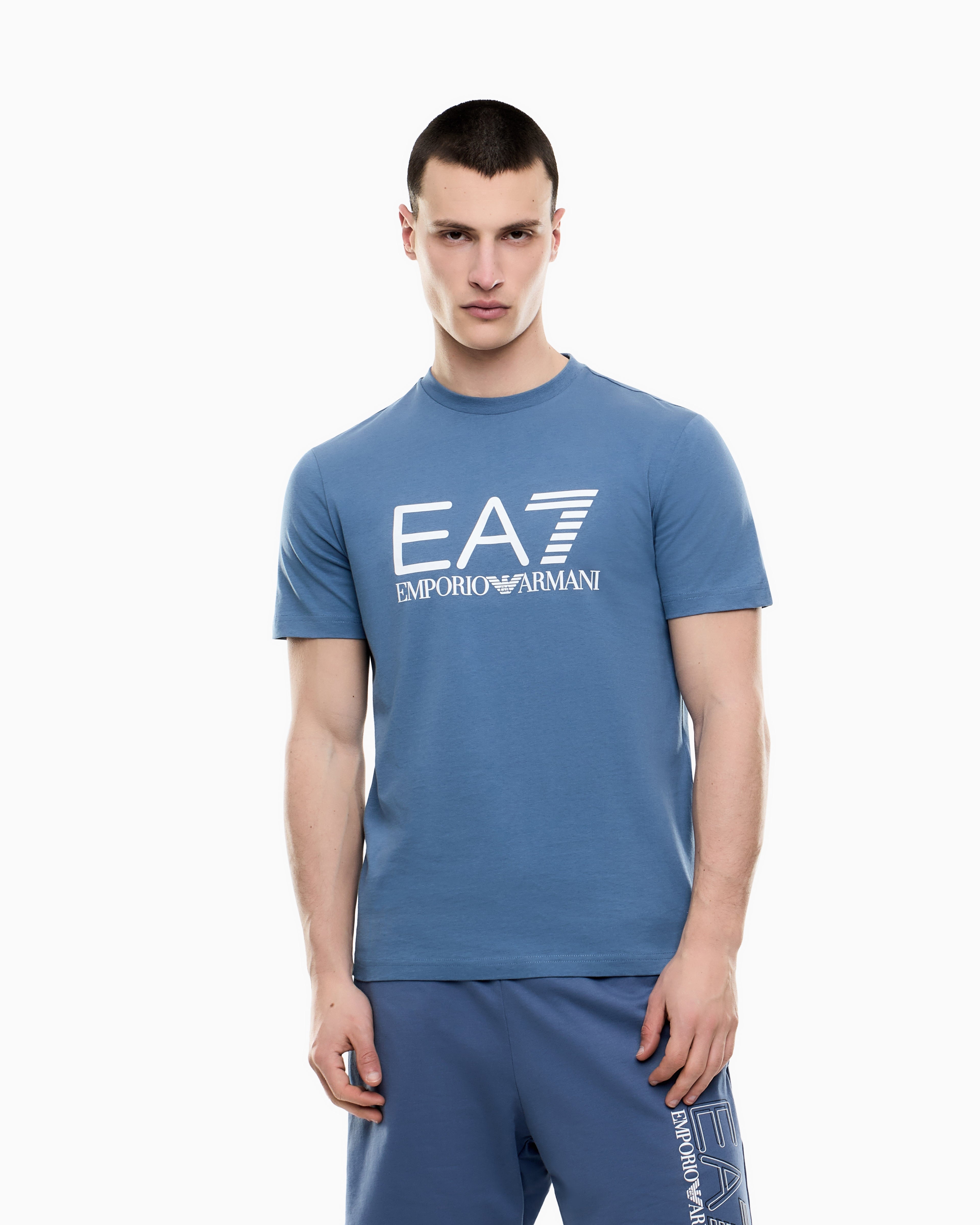 EA7 Slim-fit t-shirt Core Identity in cotton with big logo