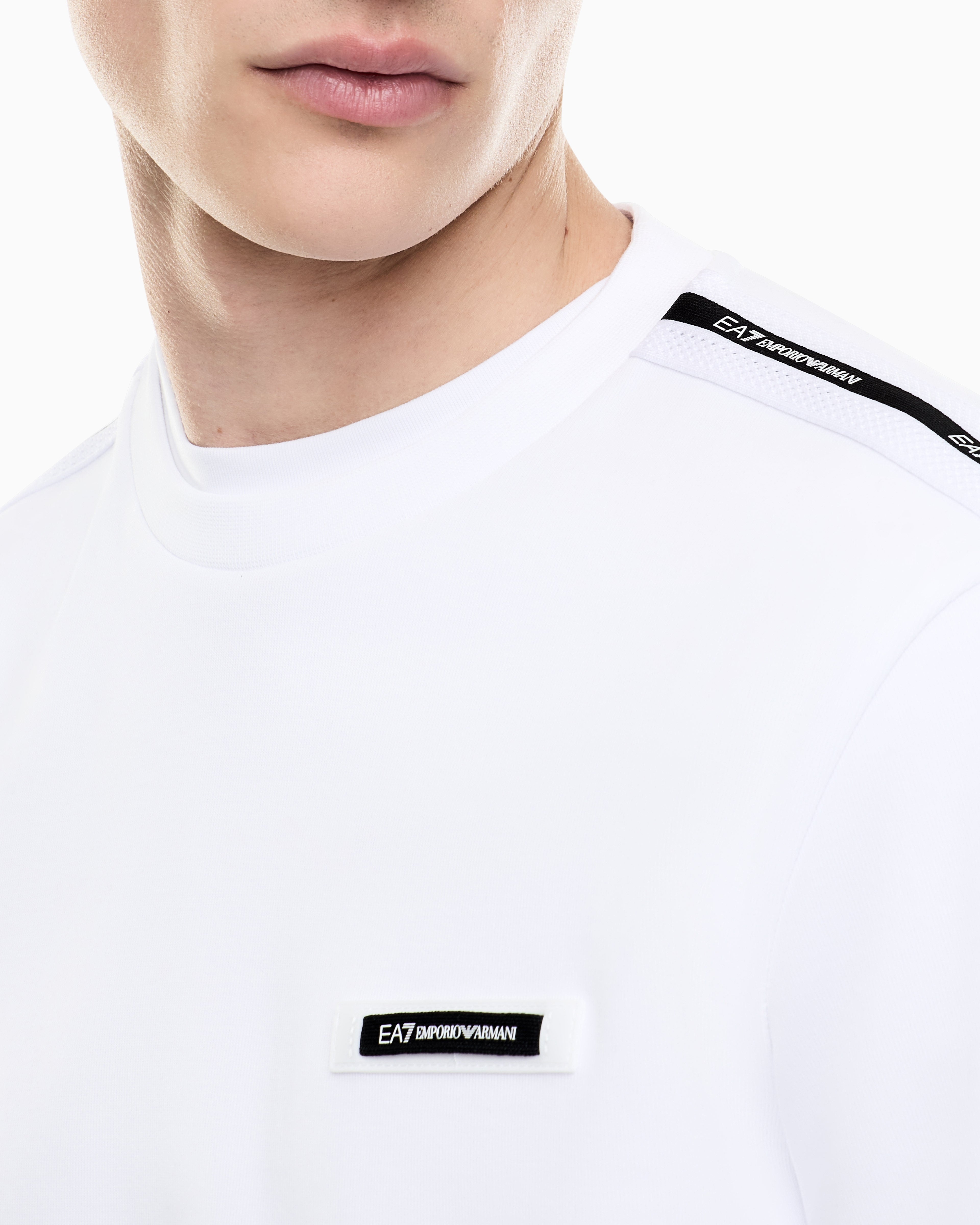 EA7 Logo Series cotton-blend interlock sweatshirt