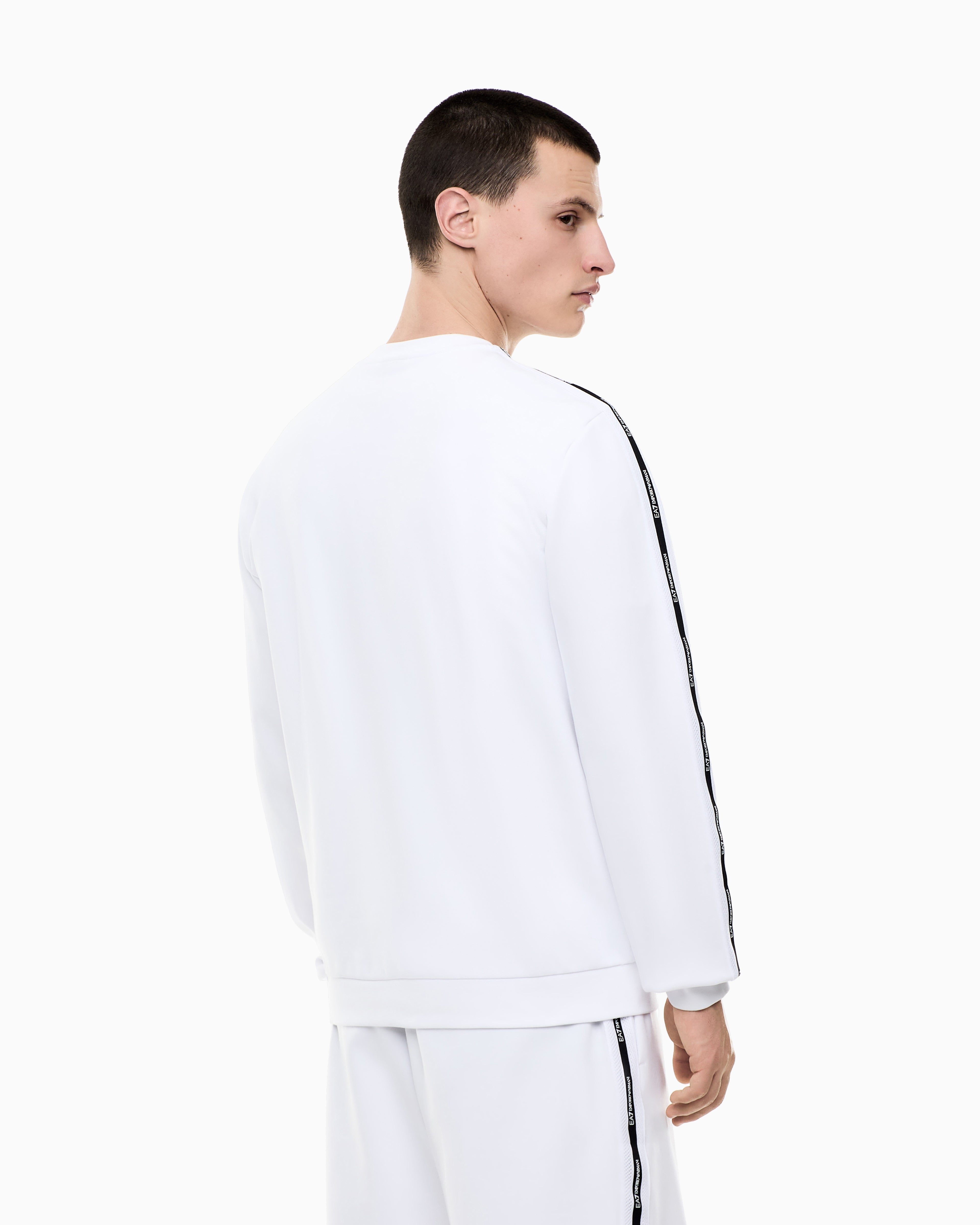 EA7 Logo Series cotton-blend interlock sweatshirt