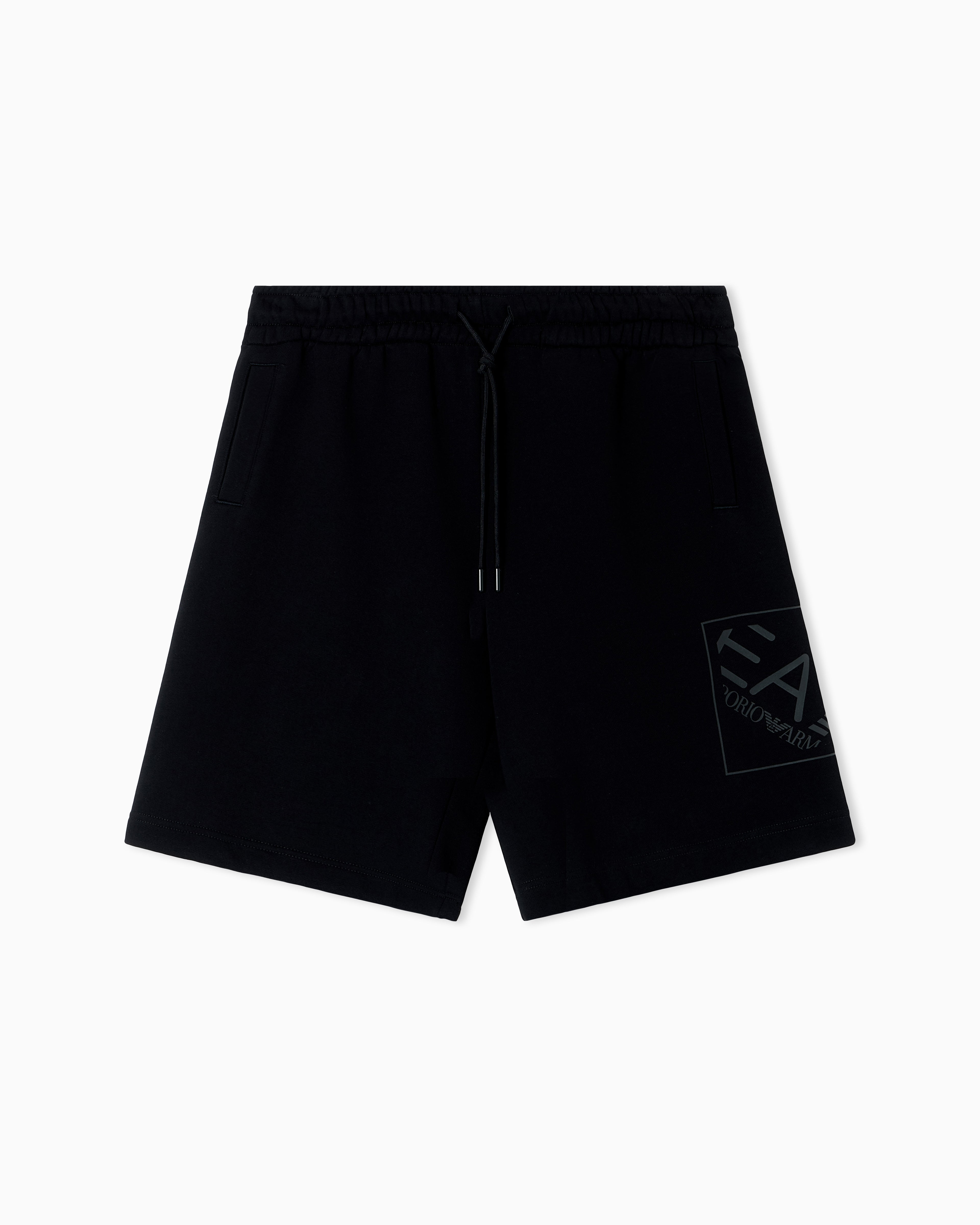 EA7 Logo Series cotton shorts