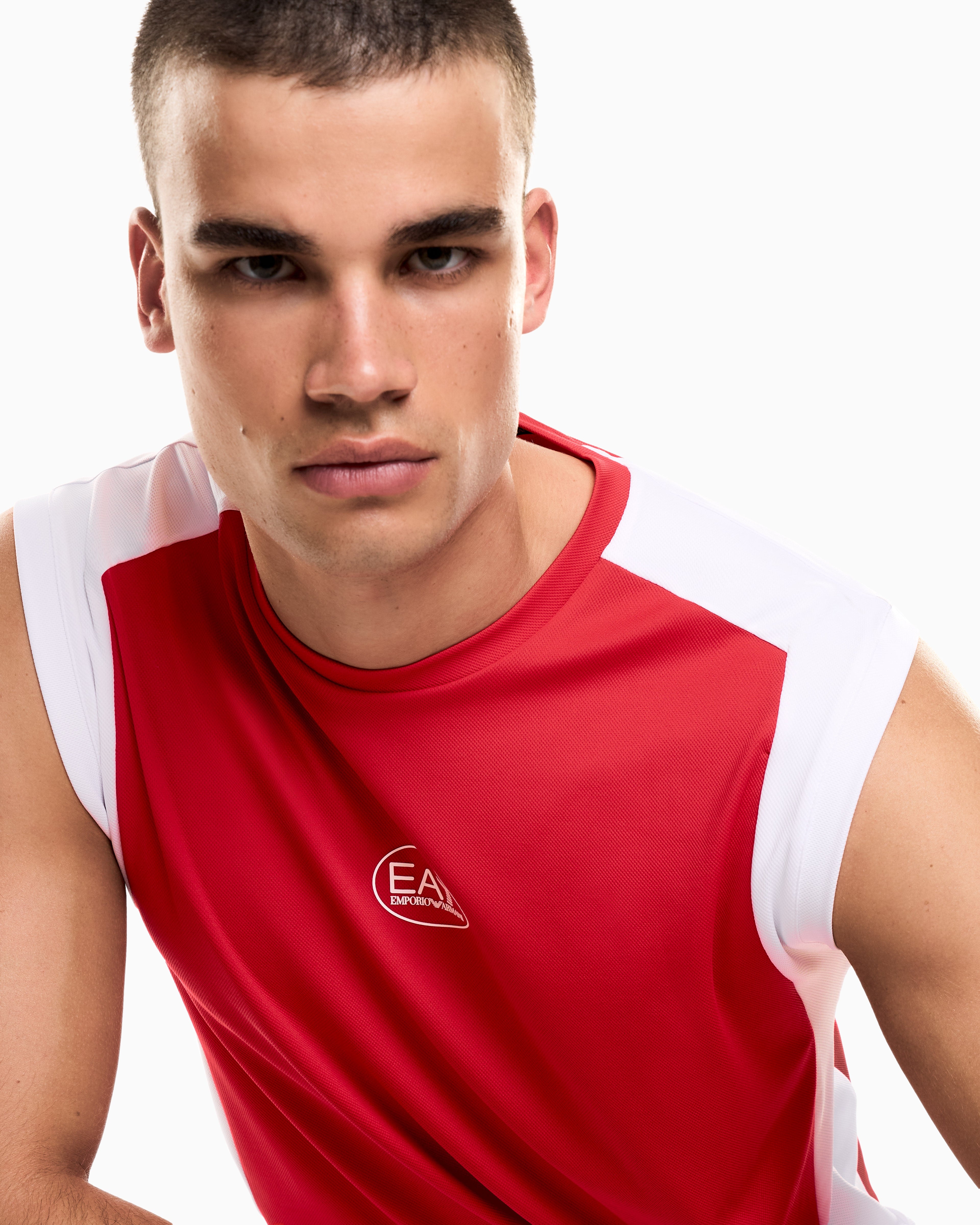 EA7 Tennis Pro tank top in VENTUS7 colour-block technical fabric