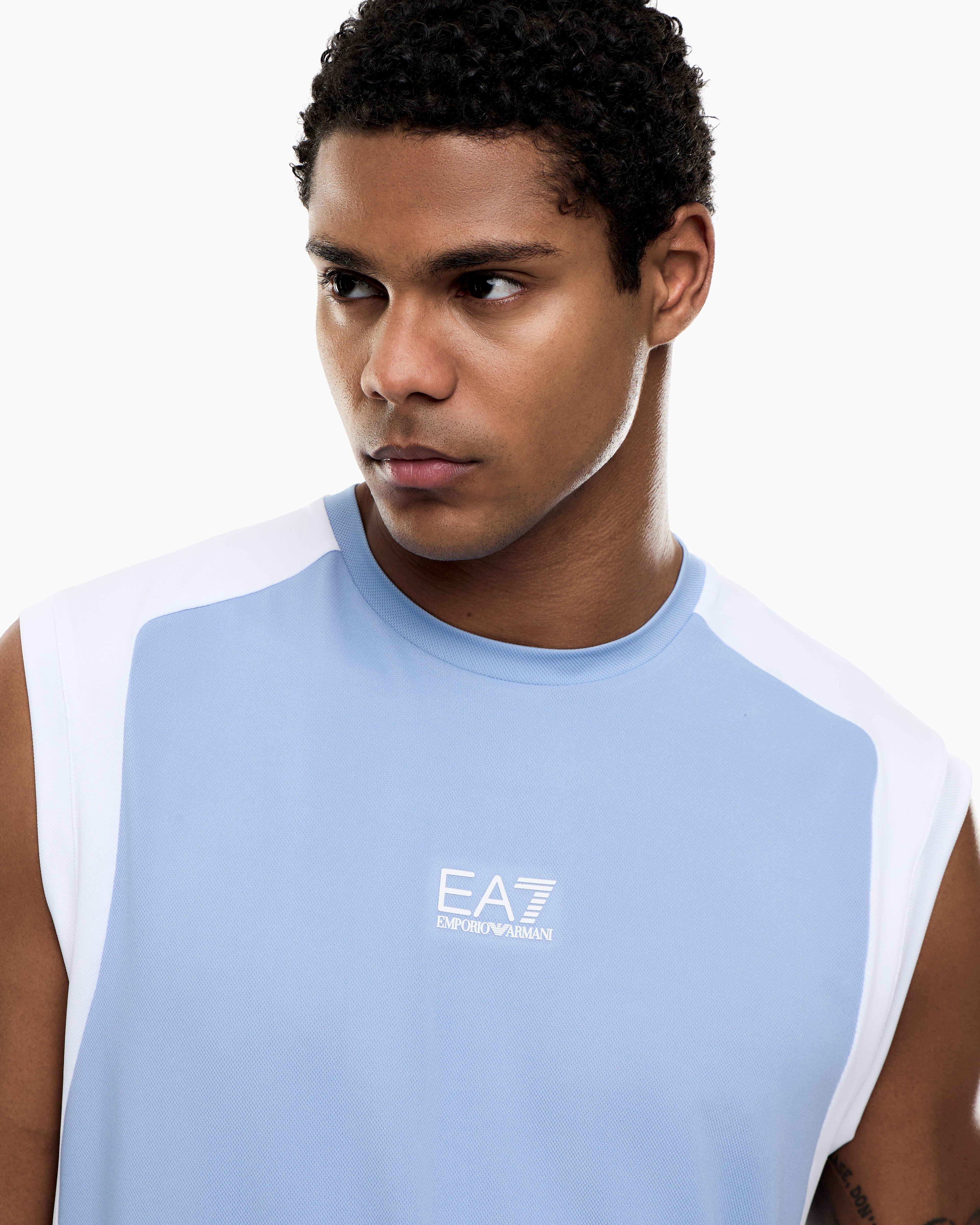 EA7 Tennis Pro tank top in VENTUS7 colour-block technical fabric