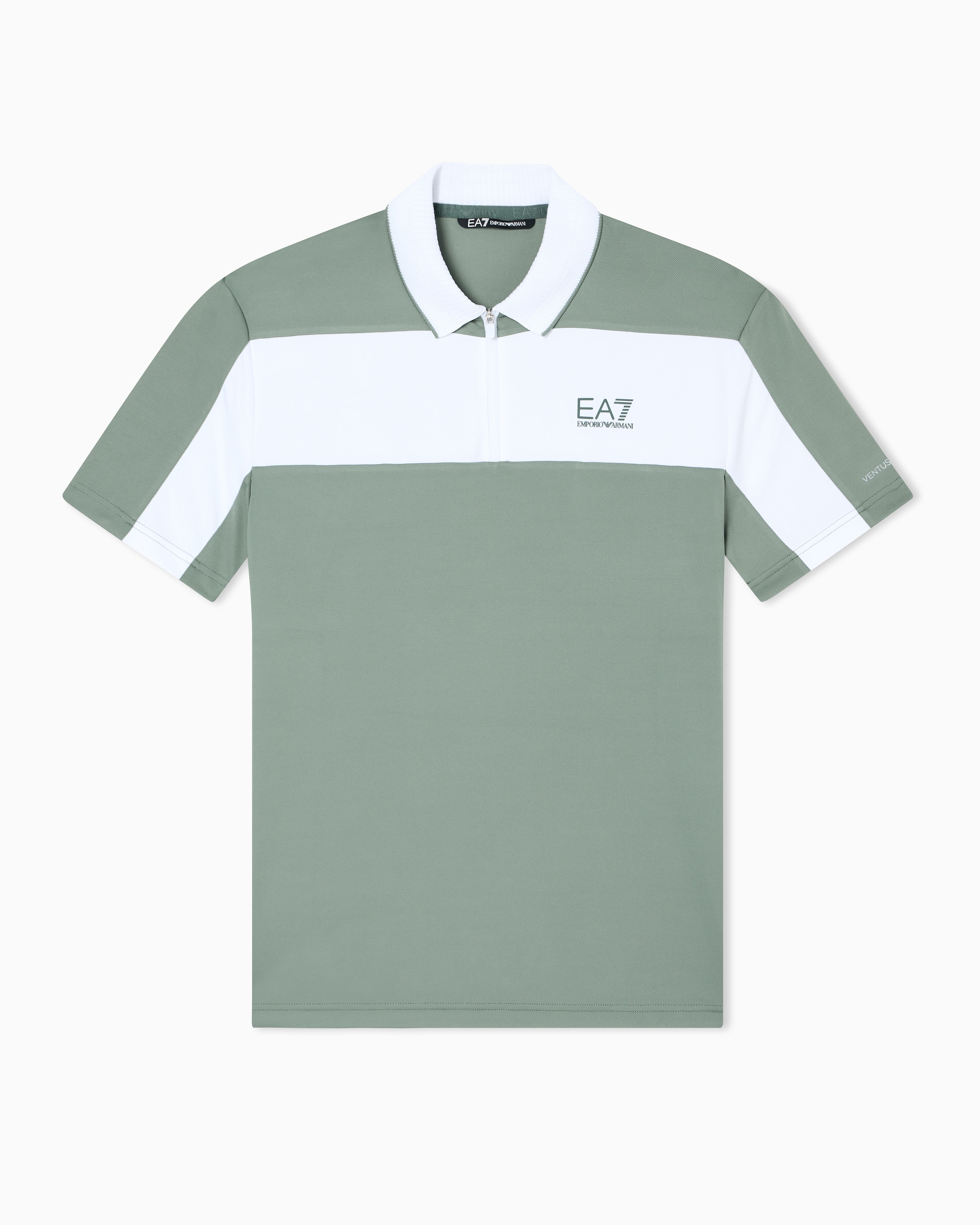 EA7 Tennis Pro zip-up polo shirt in VENTUS7 technical fabric