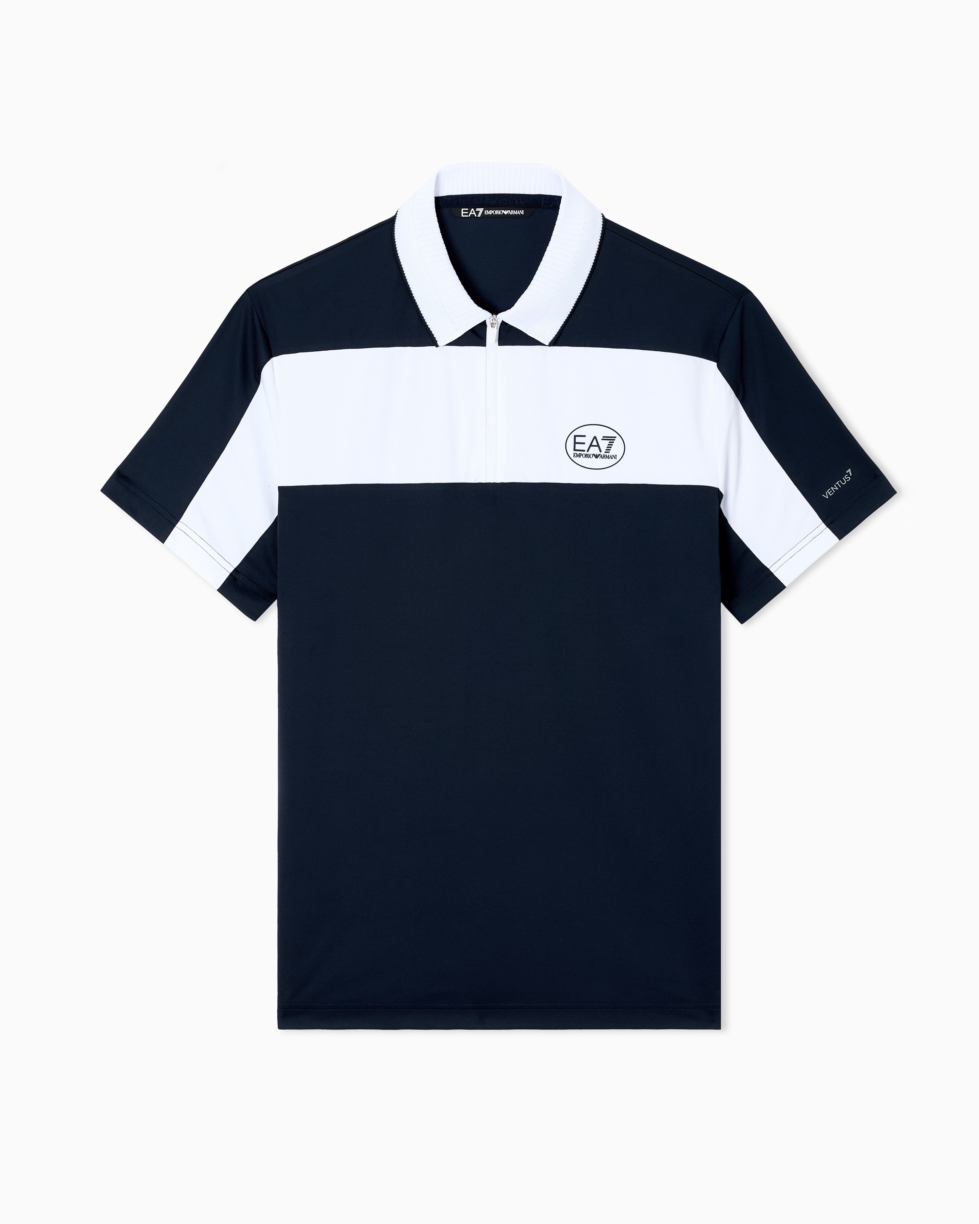 EA7 Tennis Pro zip-up polo shirt in VENTUS7 technical fabric