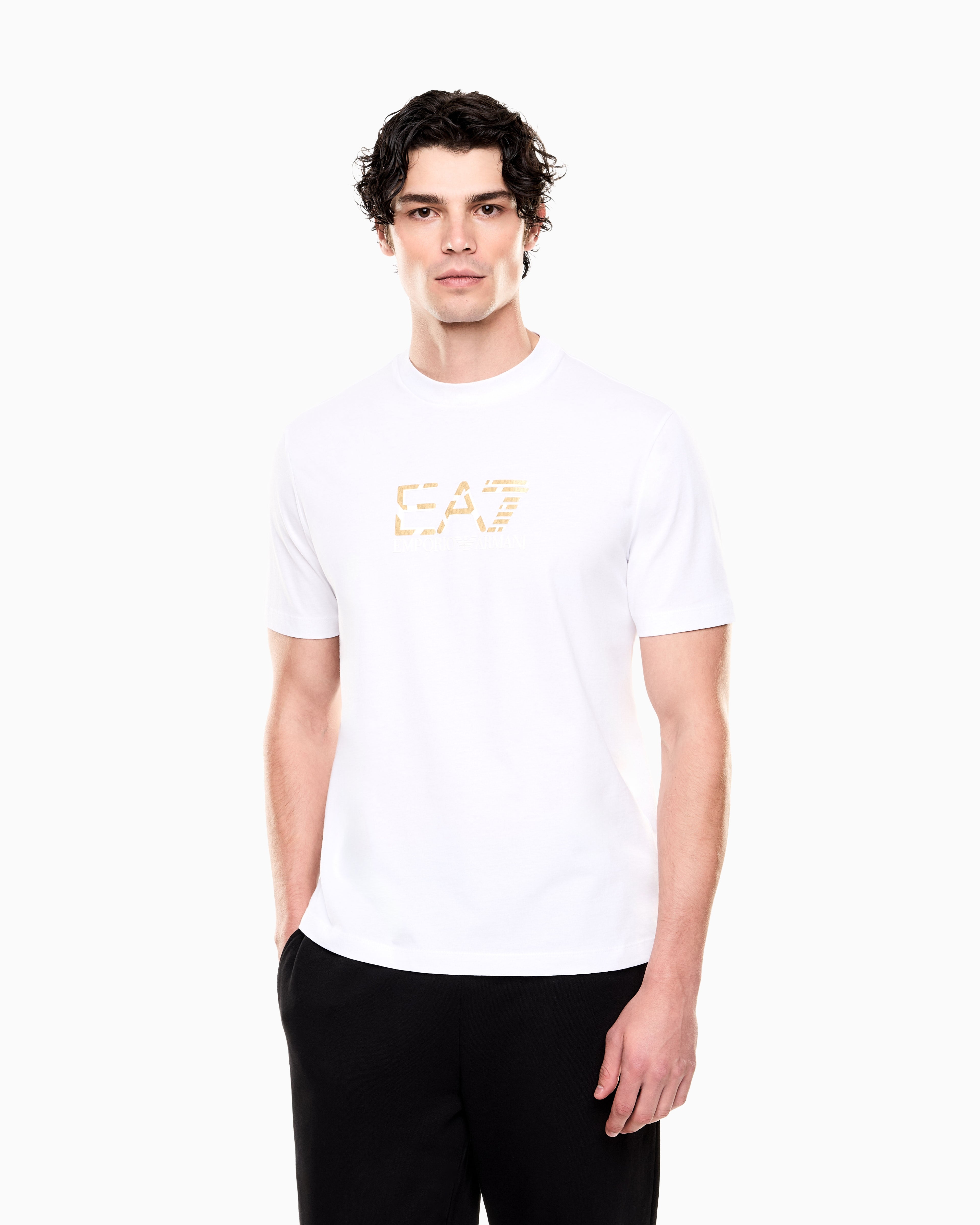 EA7 Premium Label cotton jersey crew-neck T-shirt