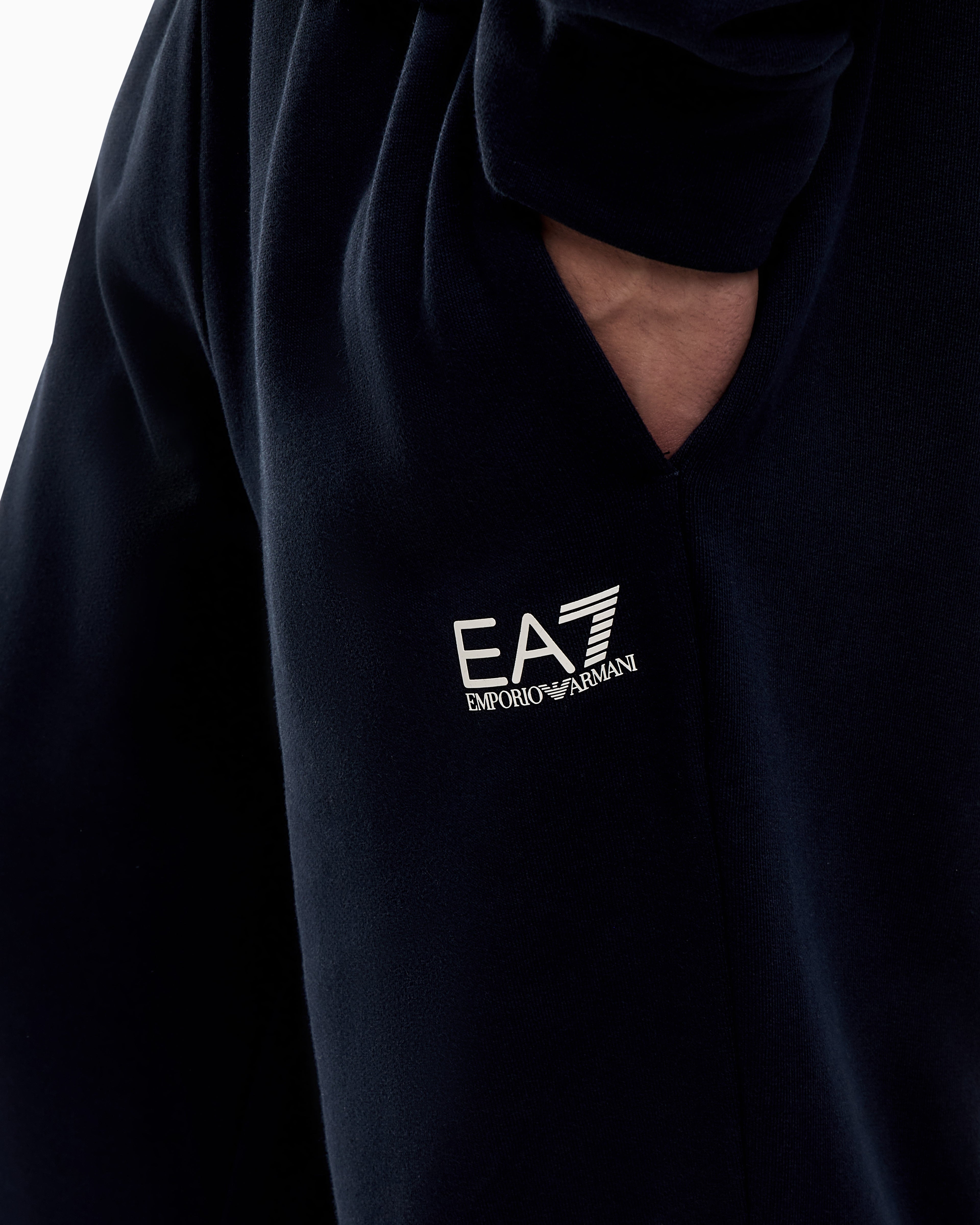 EA7 Summer Block pure cotton tracksuit with hood