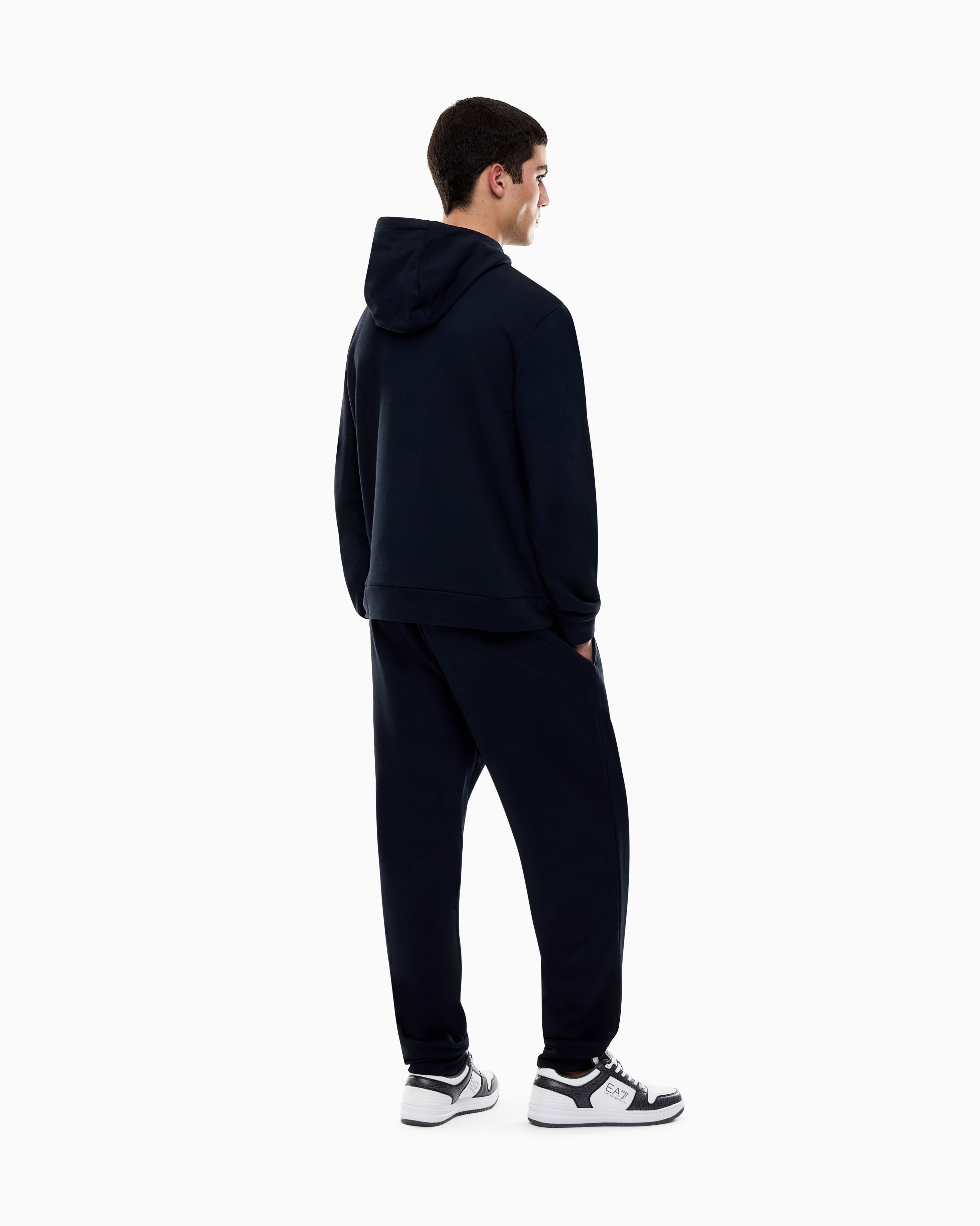 EA7 Summer Block pure cotton tracksuit with hood
