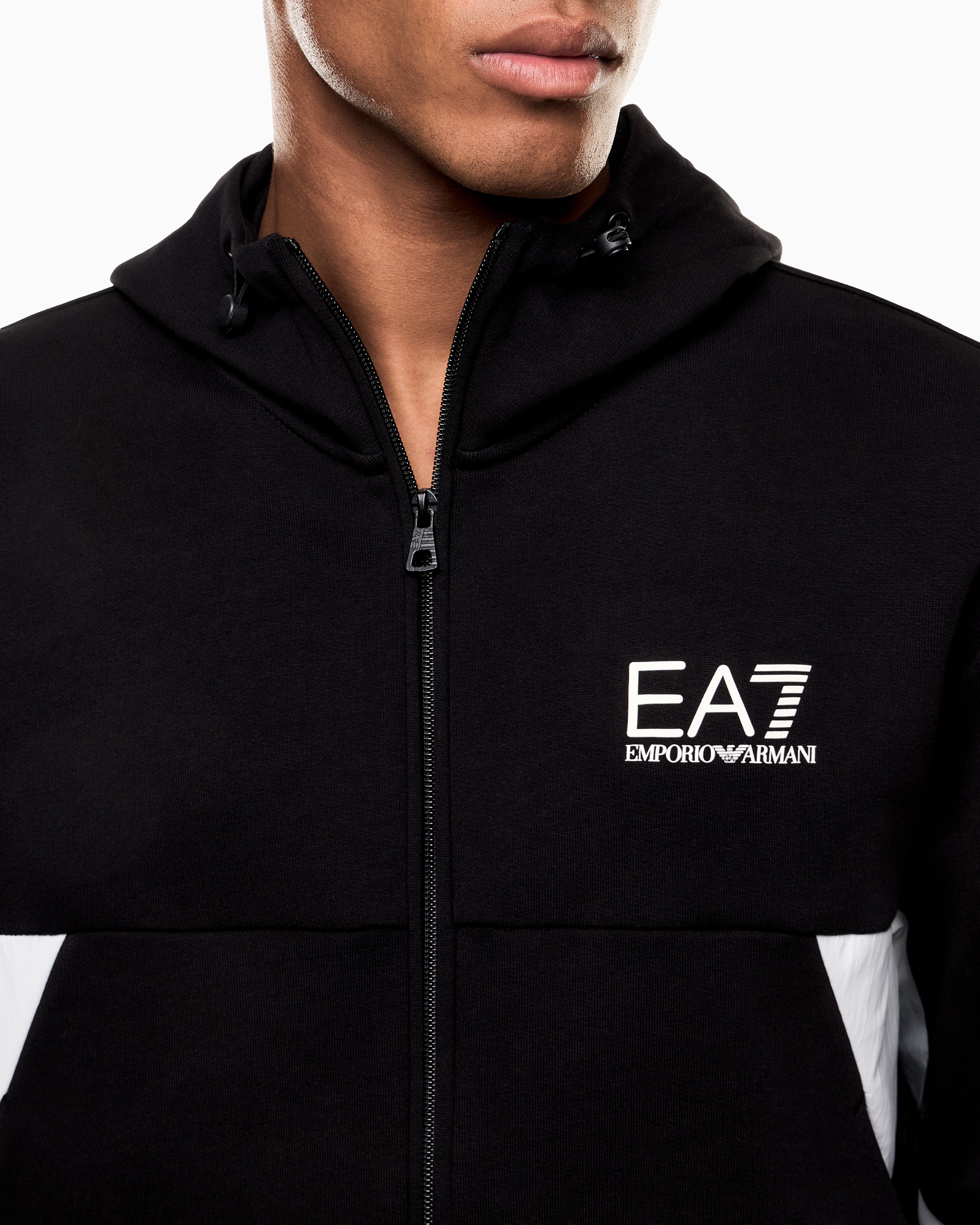 EA7 Summer Block pure cotton tracksuit with hood