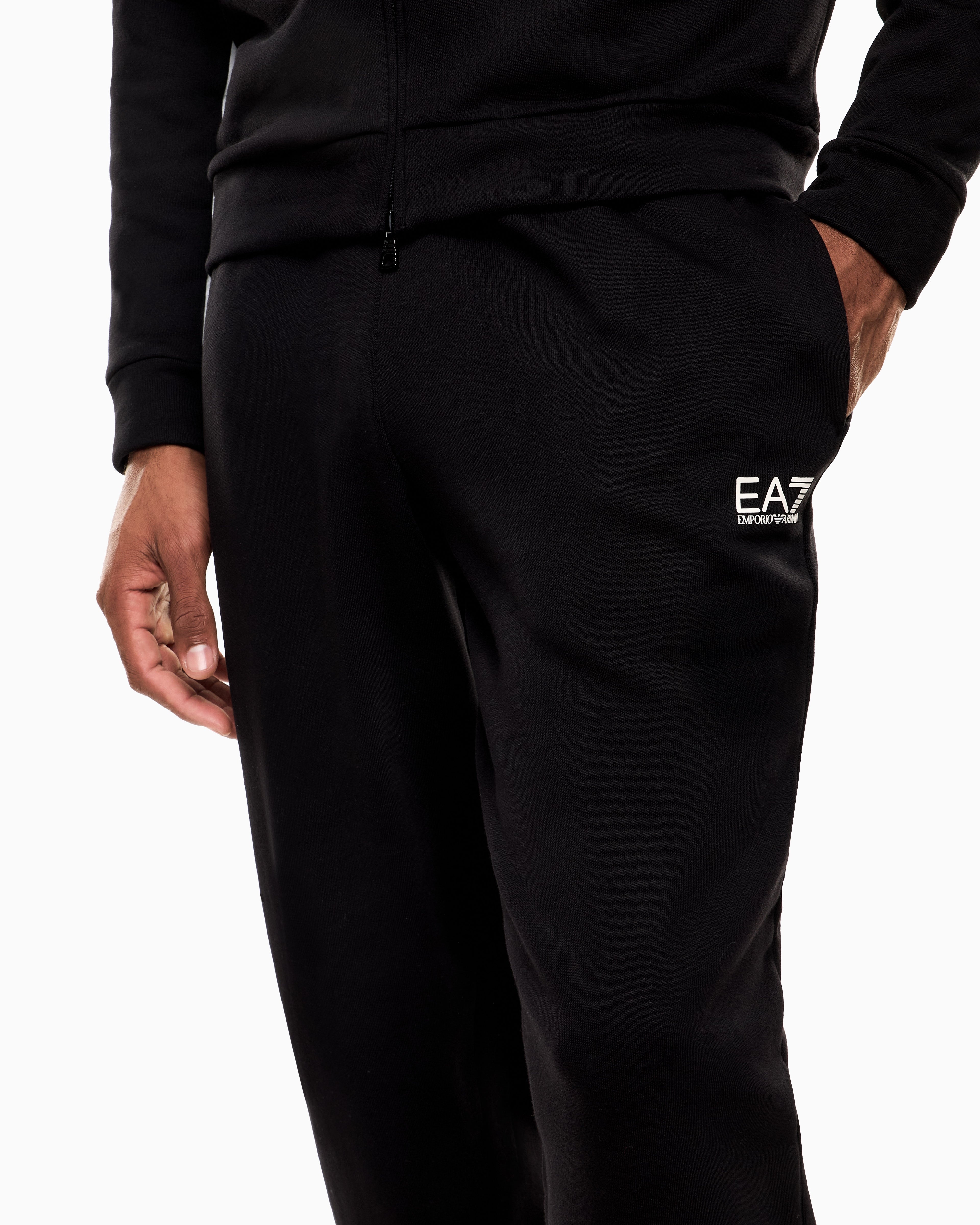 EA7 Summer Block pure cotton tracksuit with hood
