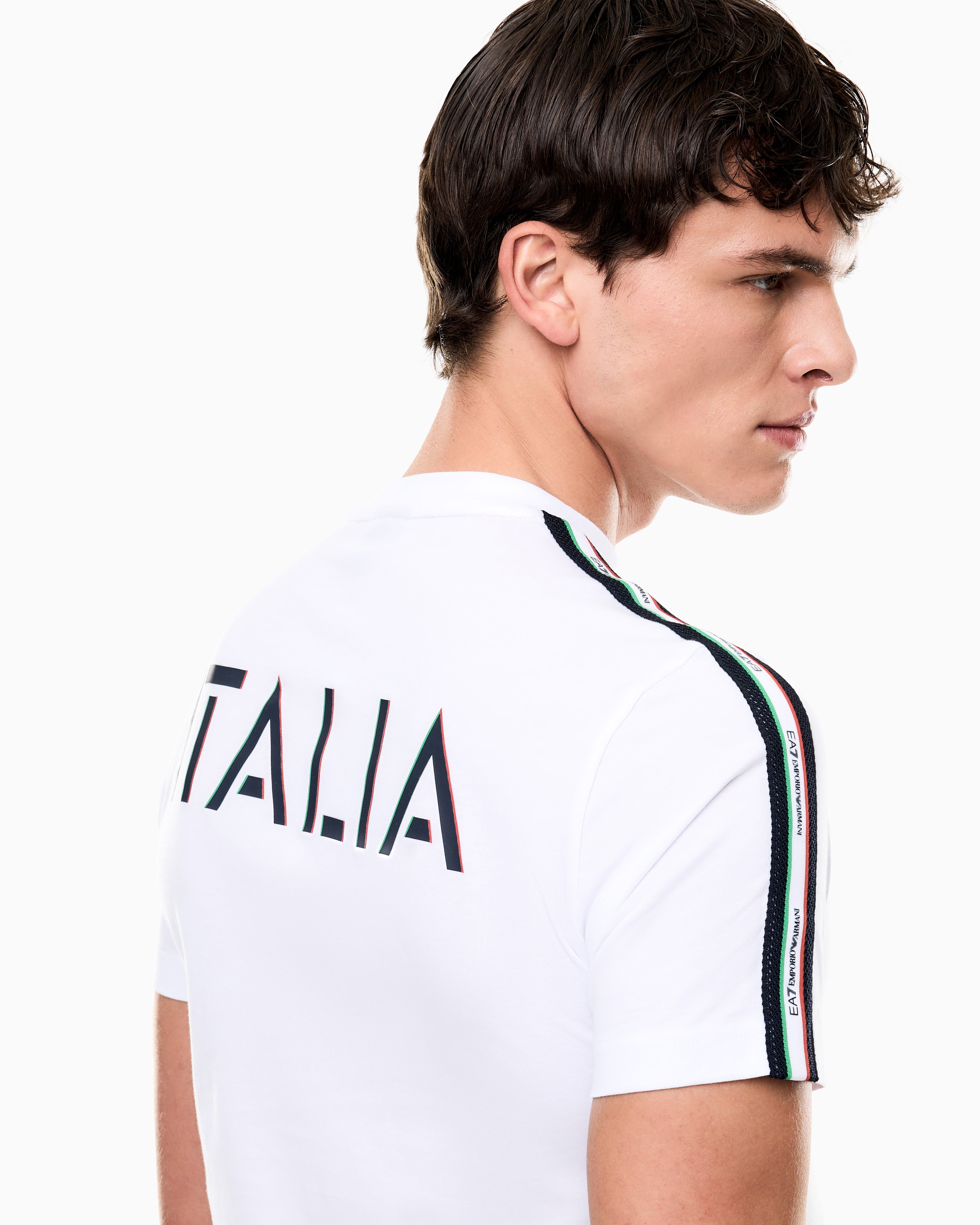 EA7 Italian Spirit cotton-jersey crew-neck T-shirt