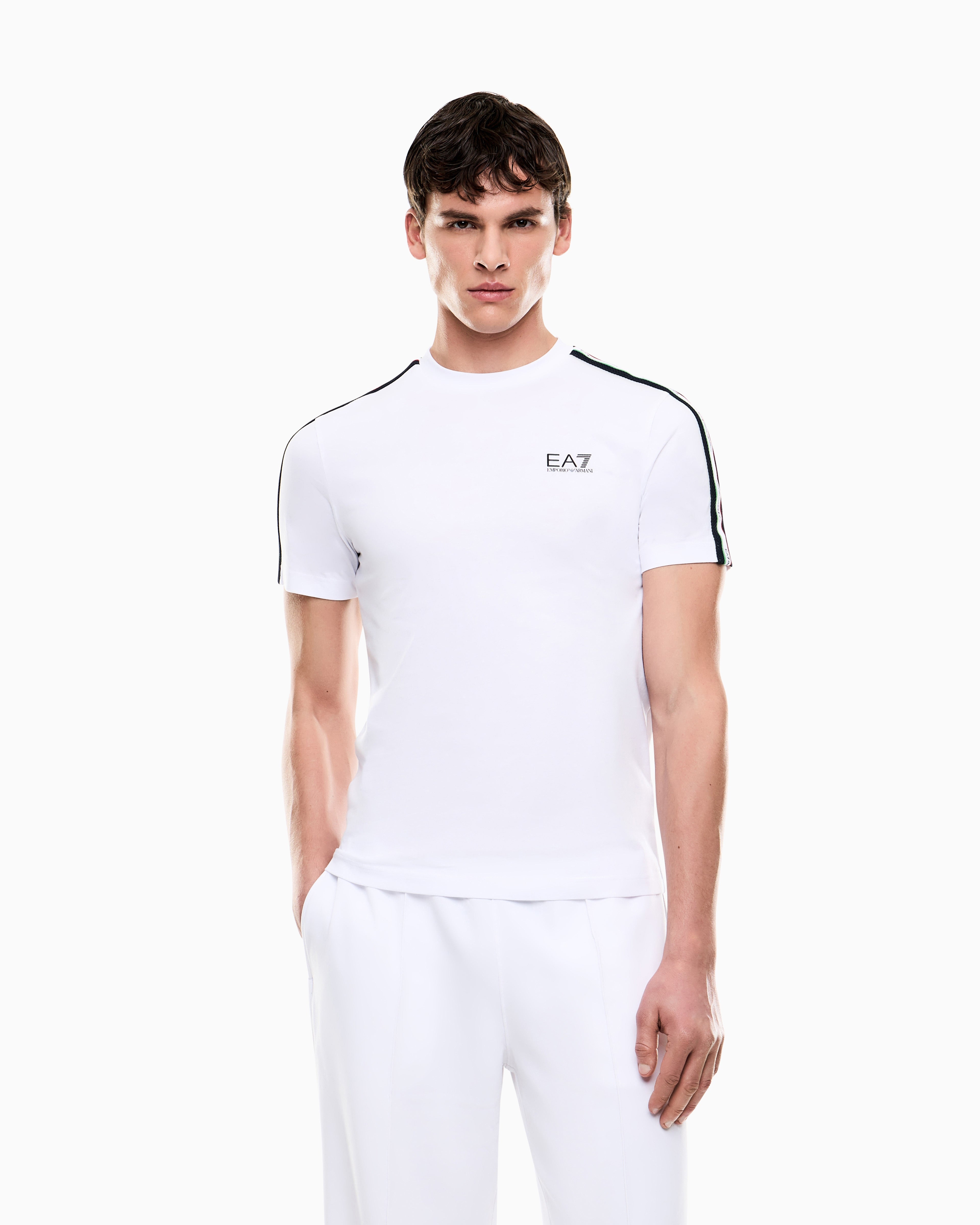 EA7 Italian Spirit cotton-jersey crew-neck T-shirt