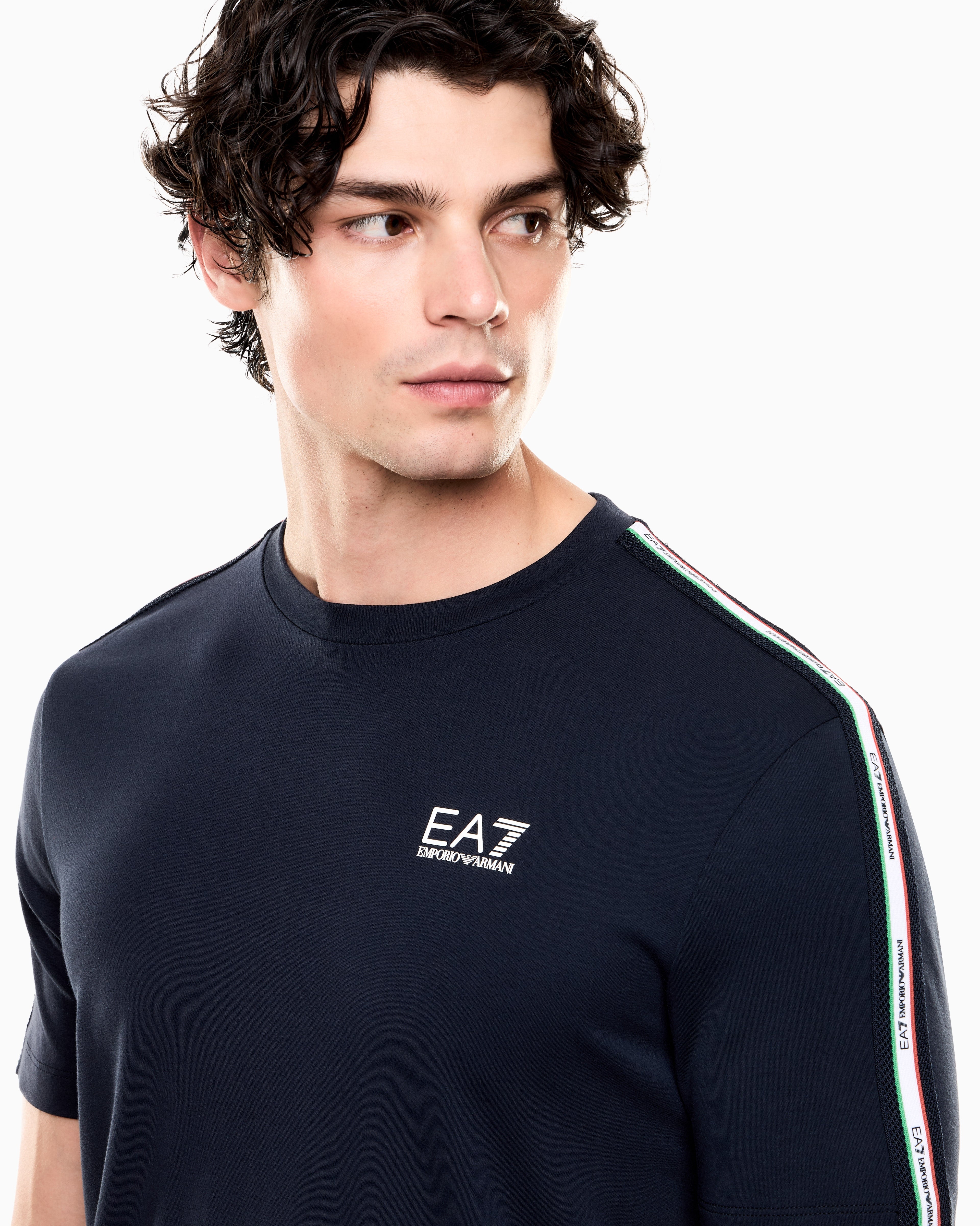 EA7 Italian Spirit cotton-jersey crew-neck T-shirt