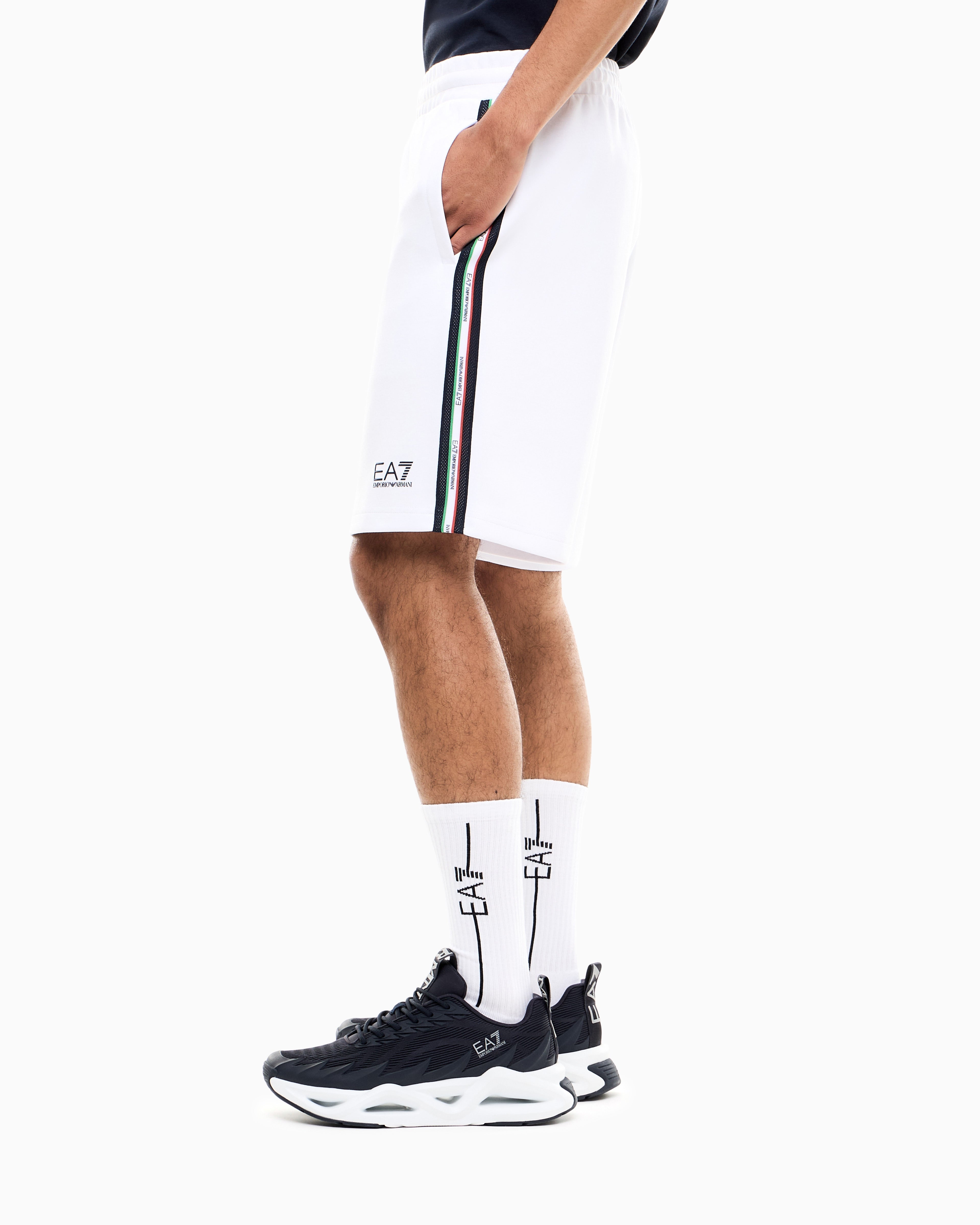 EA7 Italian Spirit cotton-blend Bermuda shorts