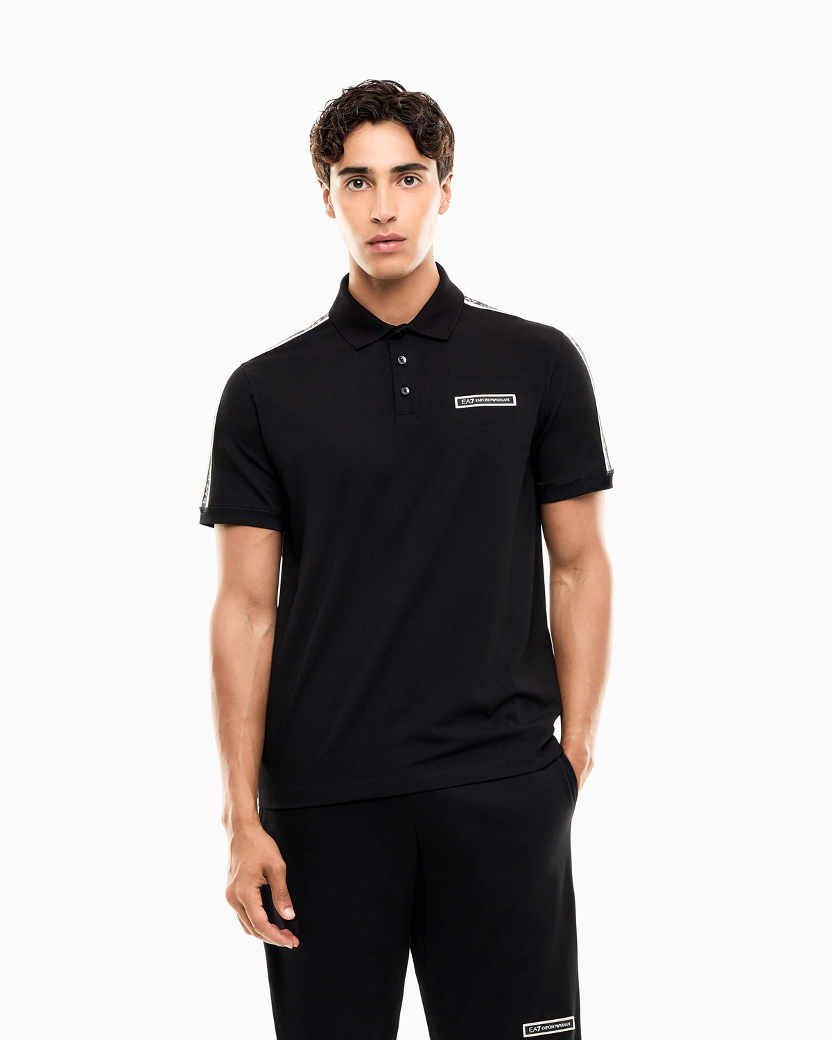 EA7 Regular fit polo shirt Logo Series in stretch cotton jersey