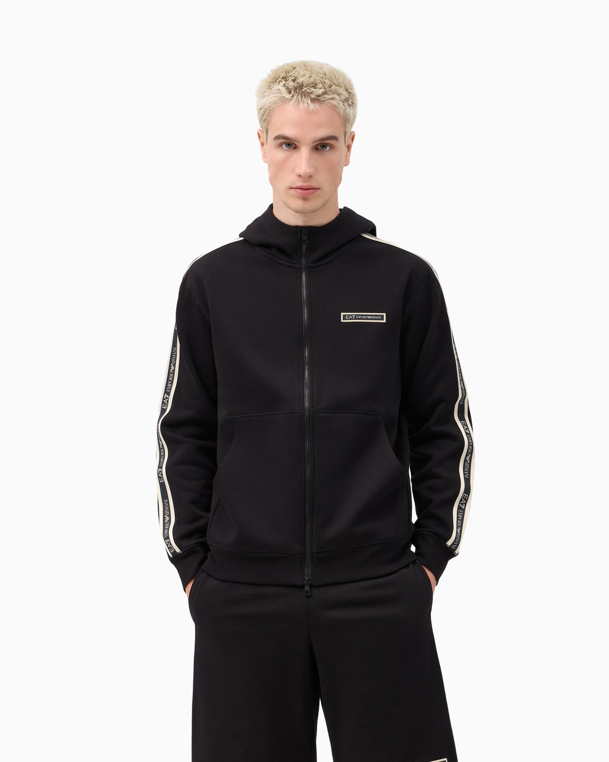 EA7 Hoodie Logo Series regular fit in cotton with tape