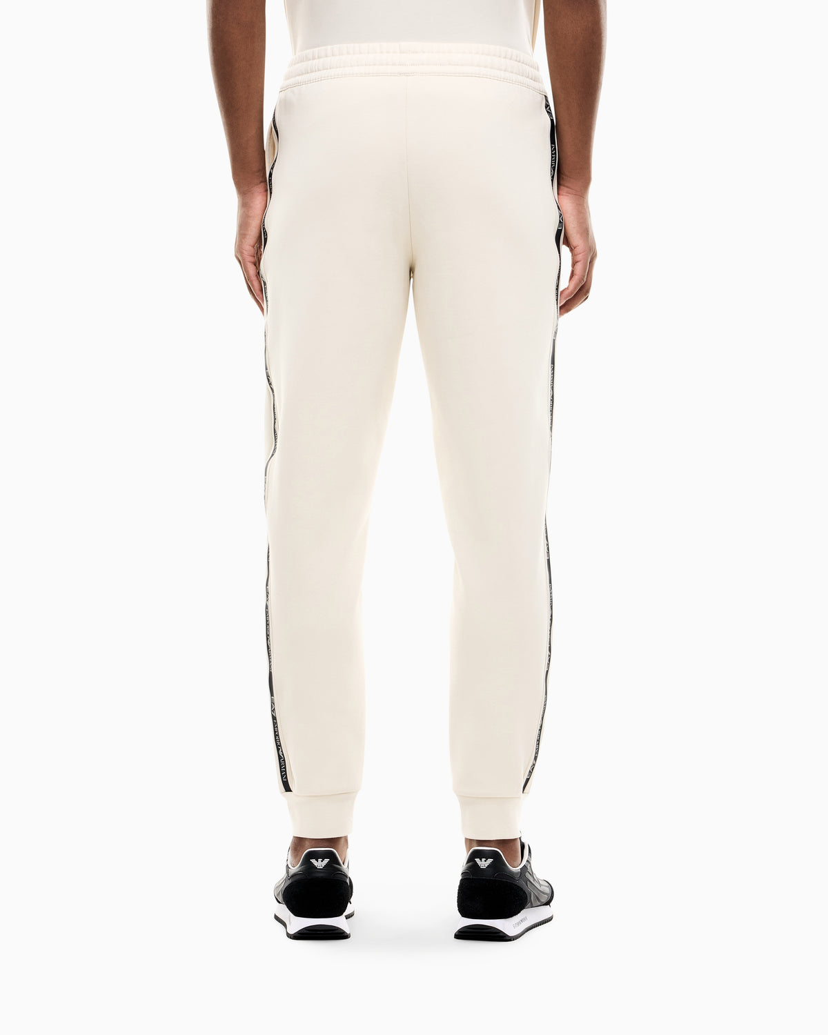 EA7 Slim fit pants Logo Series in cotton jersey with tape