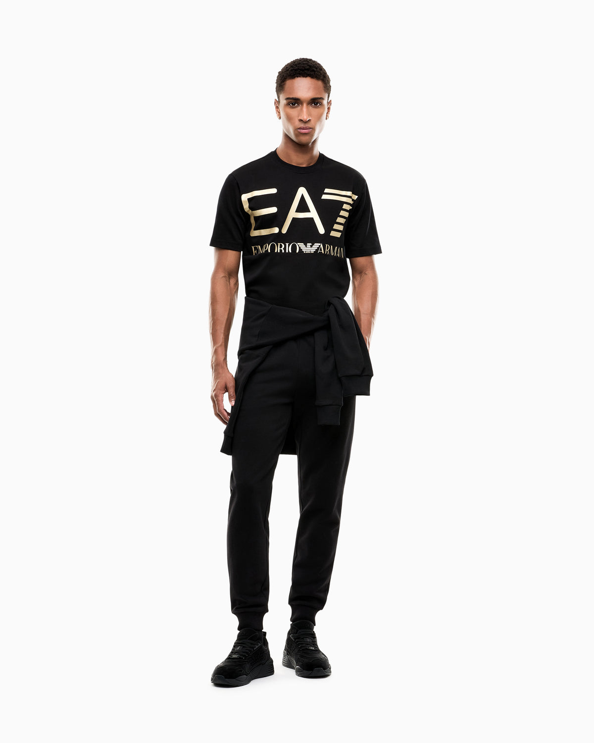 EA7 T-shirt Logo Series in cotton jersey with oversized logo