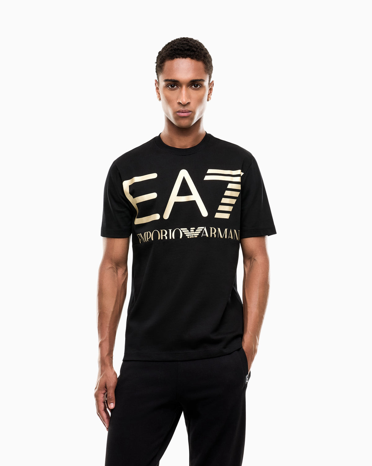 EA7 T-shirt Logo Series in cotton jersey with oversized logo