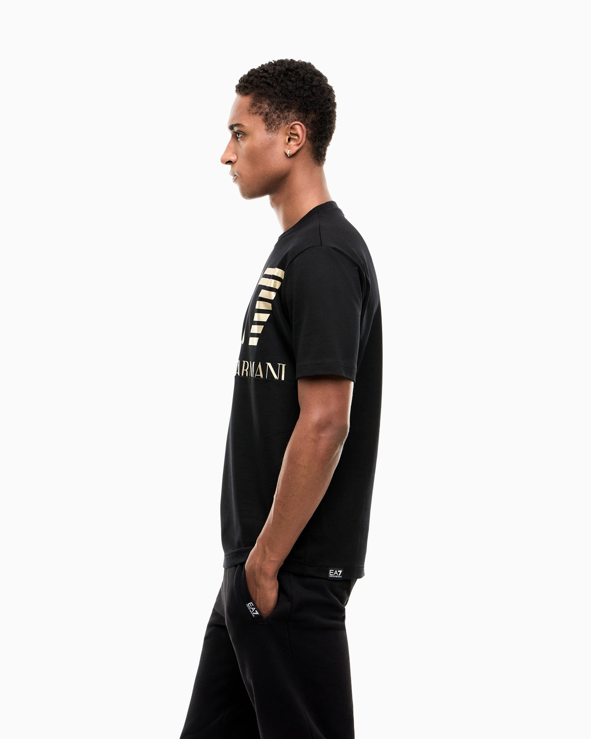 EA7 T-shirt Logo Series in cotton jersey with oversized logo