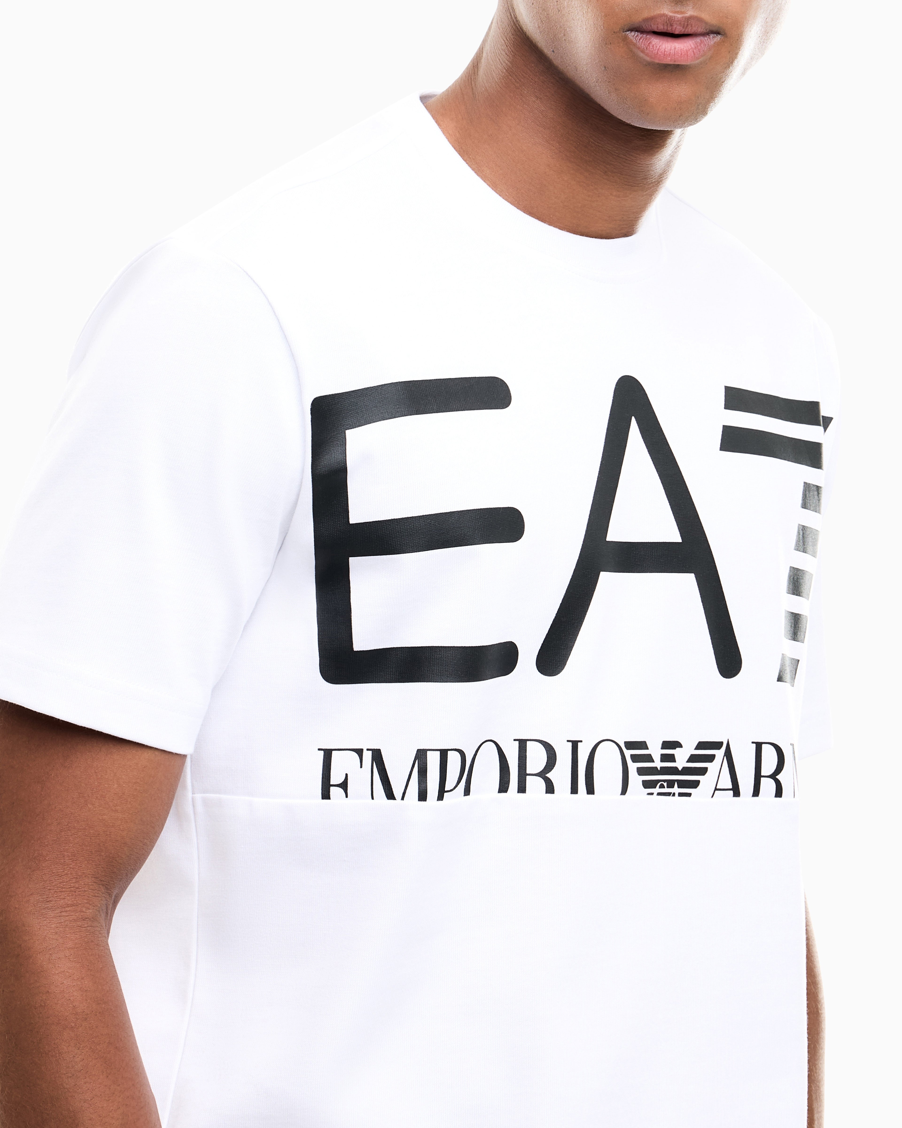 EA7 T-shirt Logo Series in cotton jersey with oversized logo