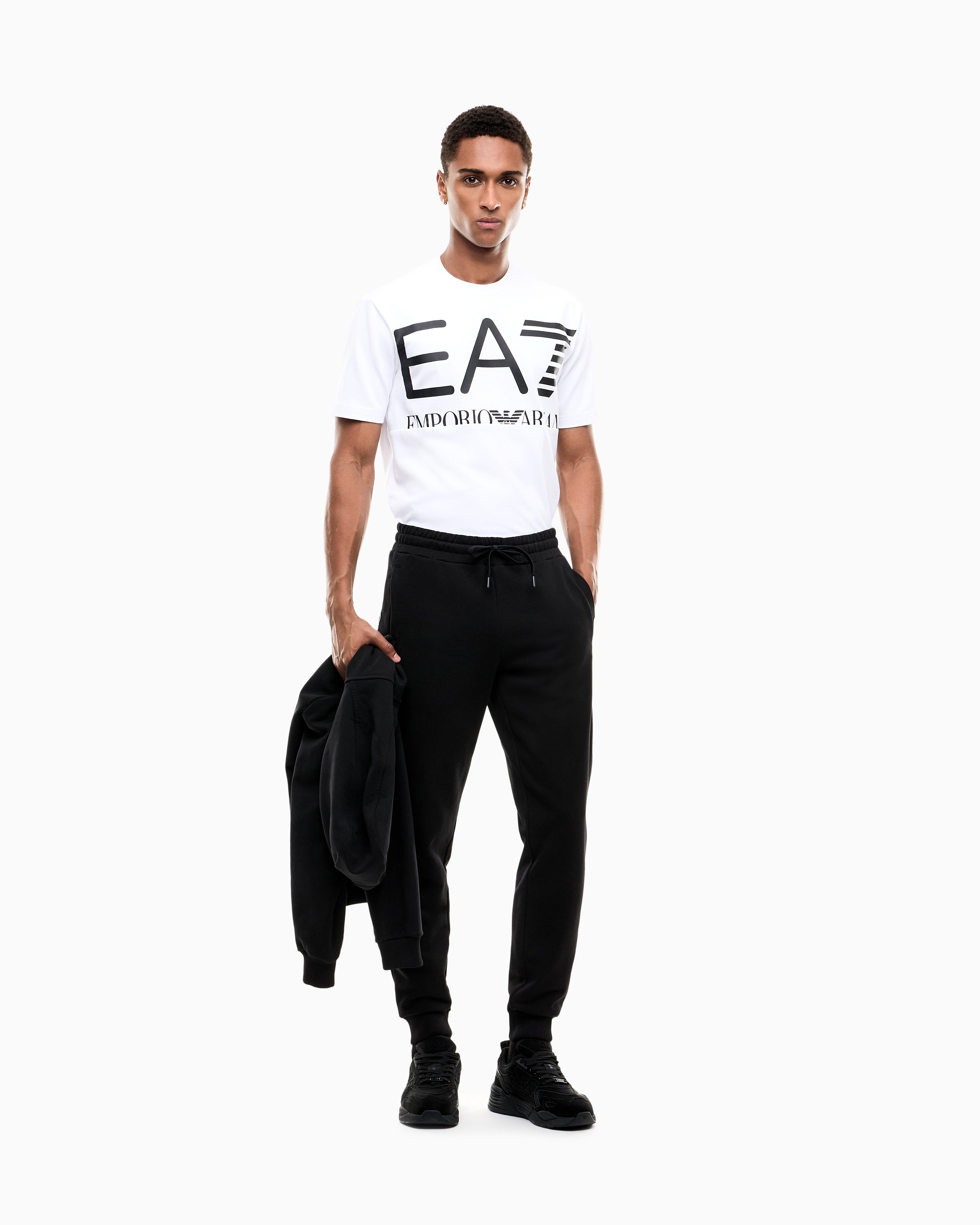 EA7 T-shirt Logo Series in cotton jersey with oversized logo