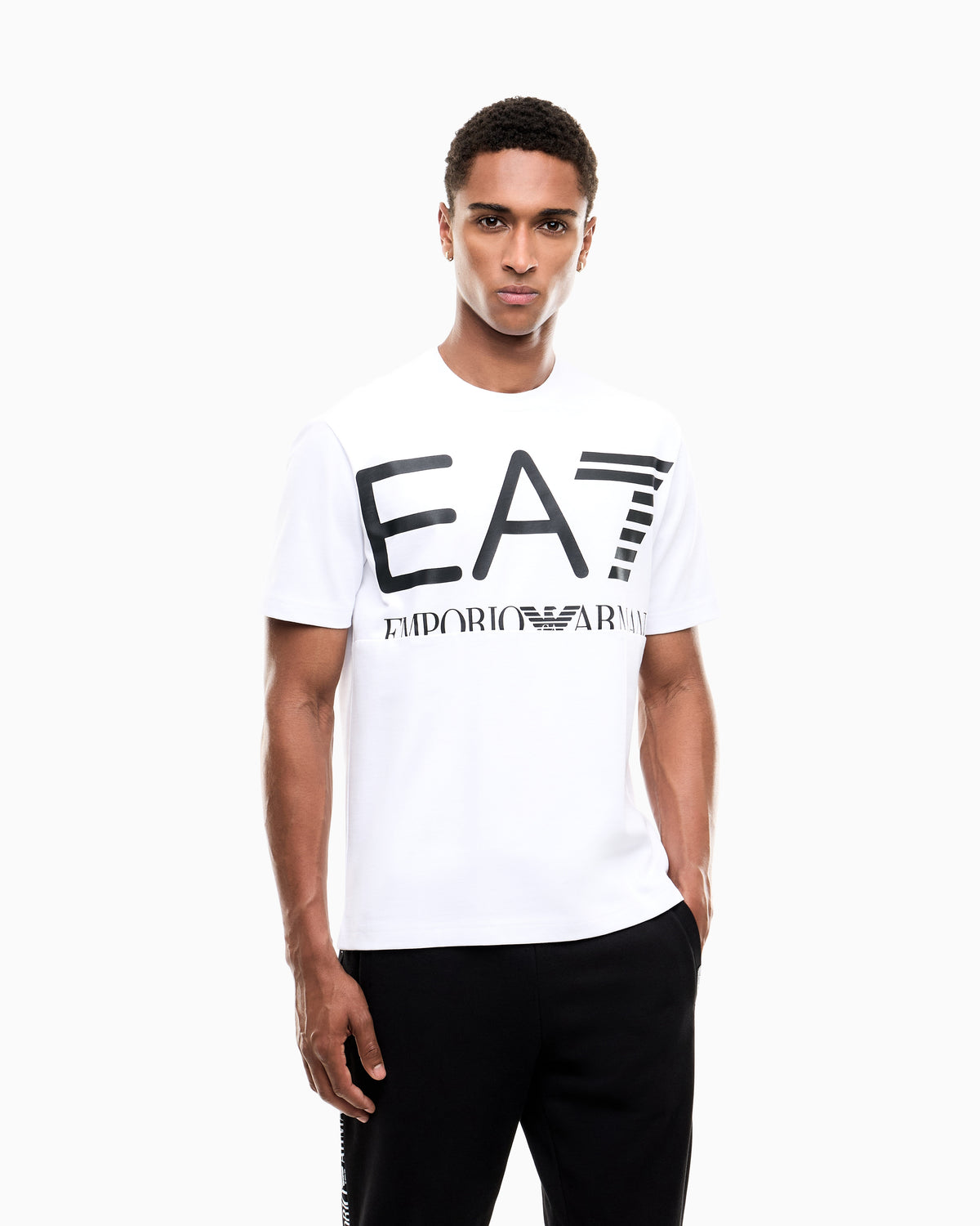 EA7 T-shirt Logo Series in cotton jersey with oversized logo