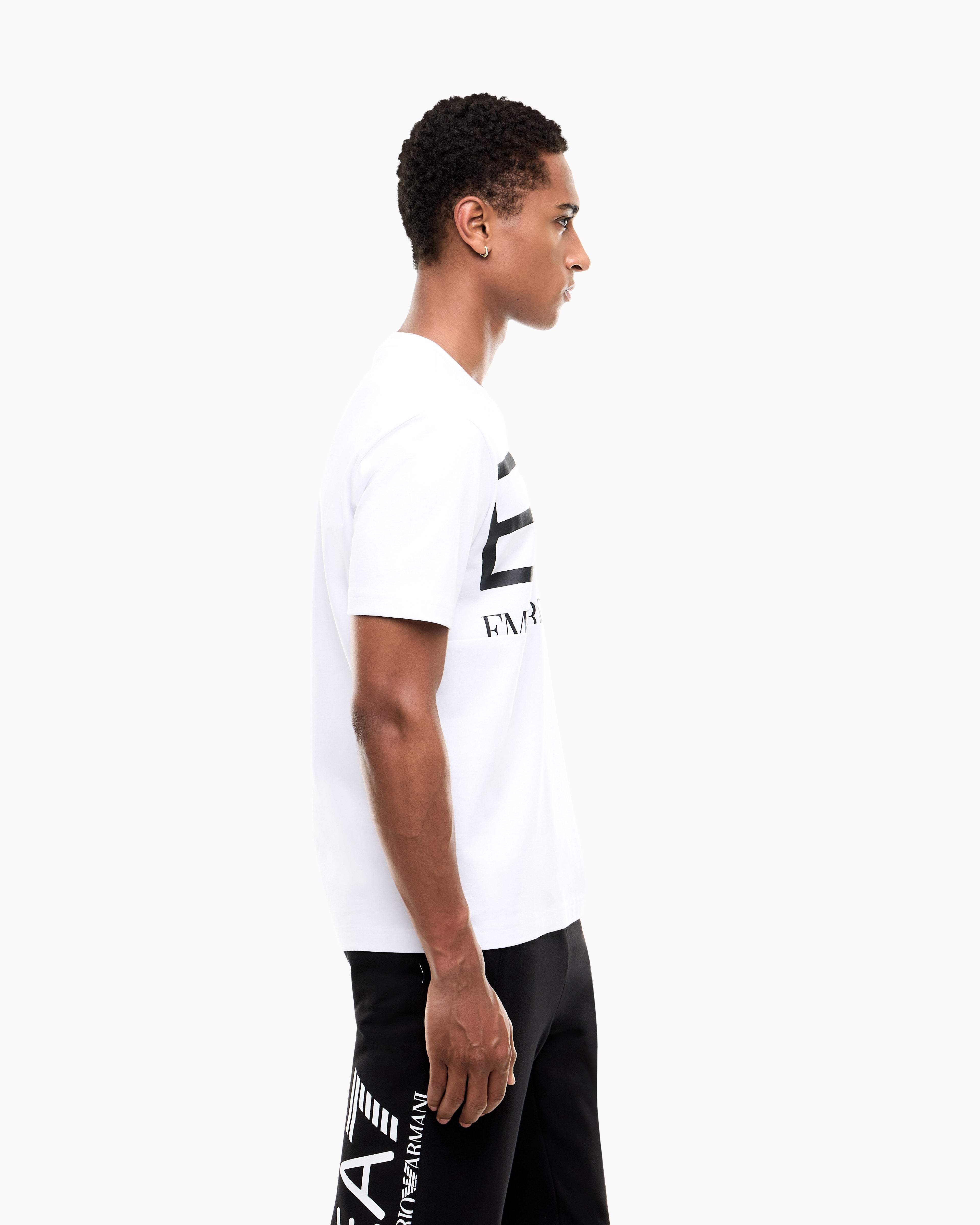 EA7 T-shirt Logo Series in cotton jersey with oversized logo