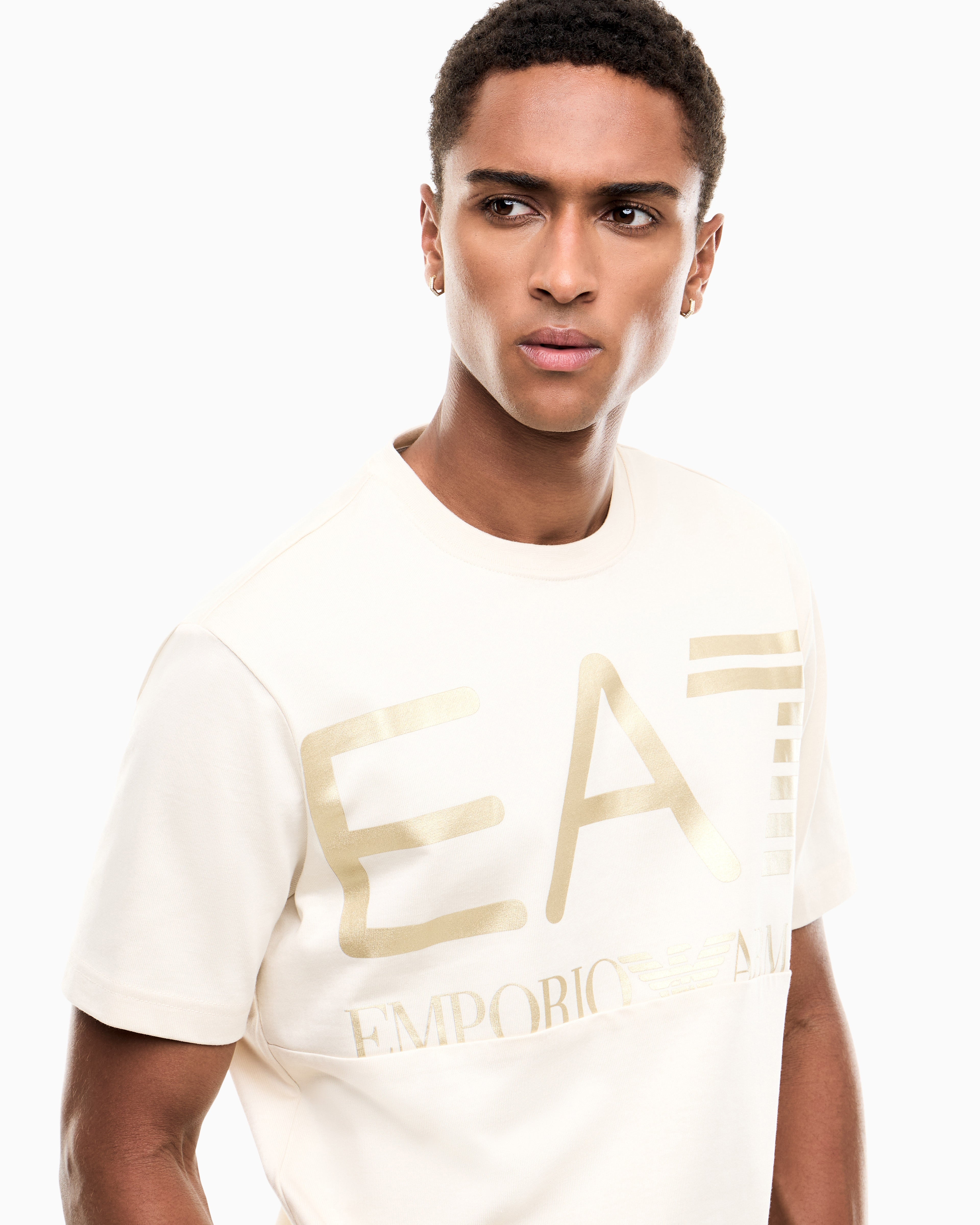 EA7 T-shirt Logo Series in cotton jersey with oversized logo