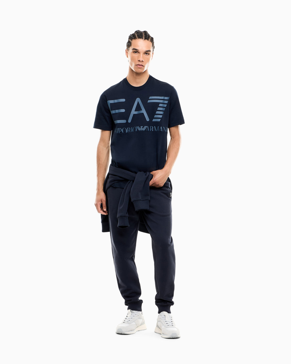 EA7 T-shirt Logo Series in cotton jersey with oversized logo