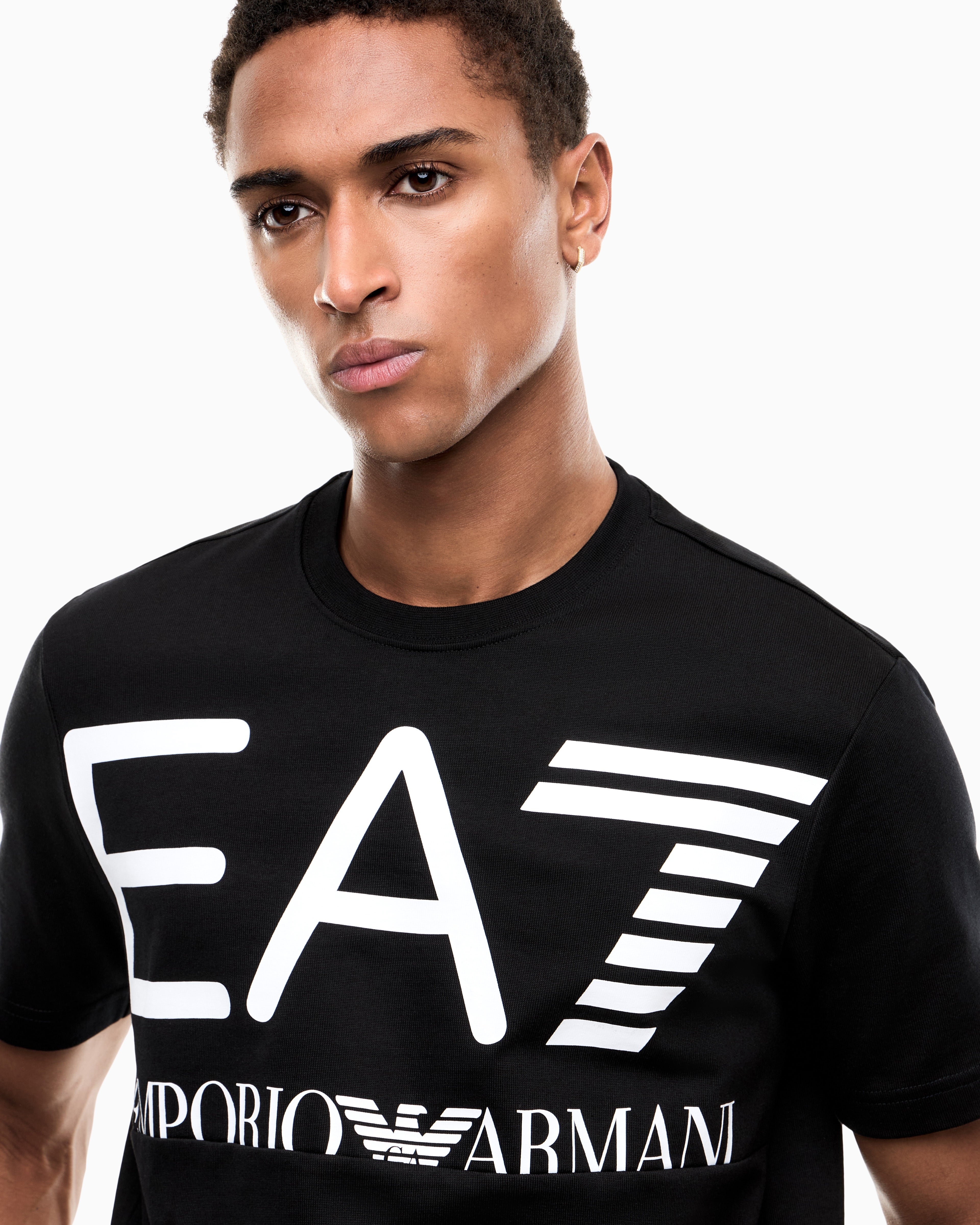 EA7 T-shirt Logo Series in cotton jersey with oversized logo