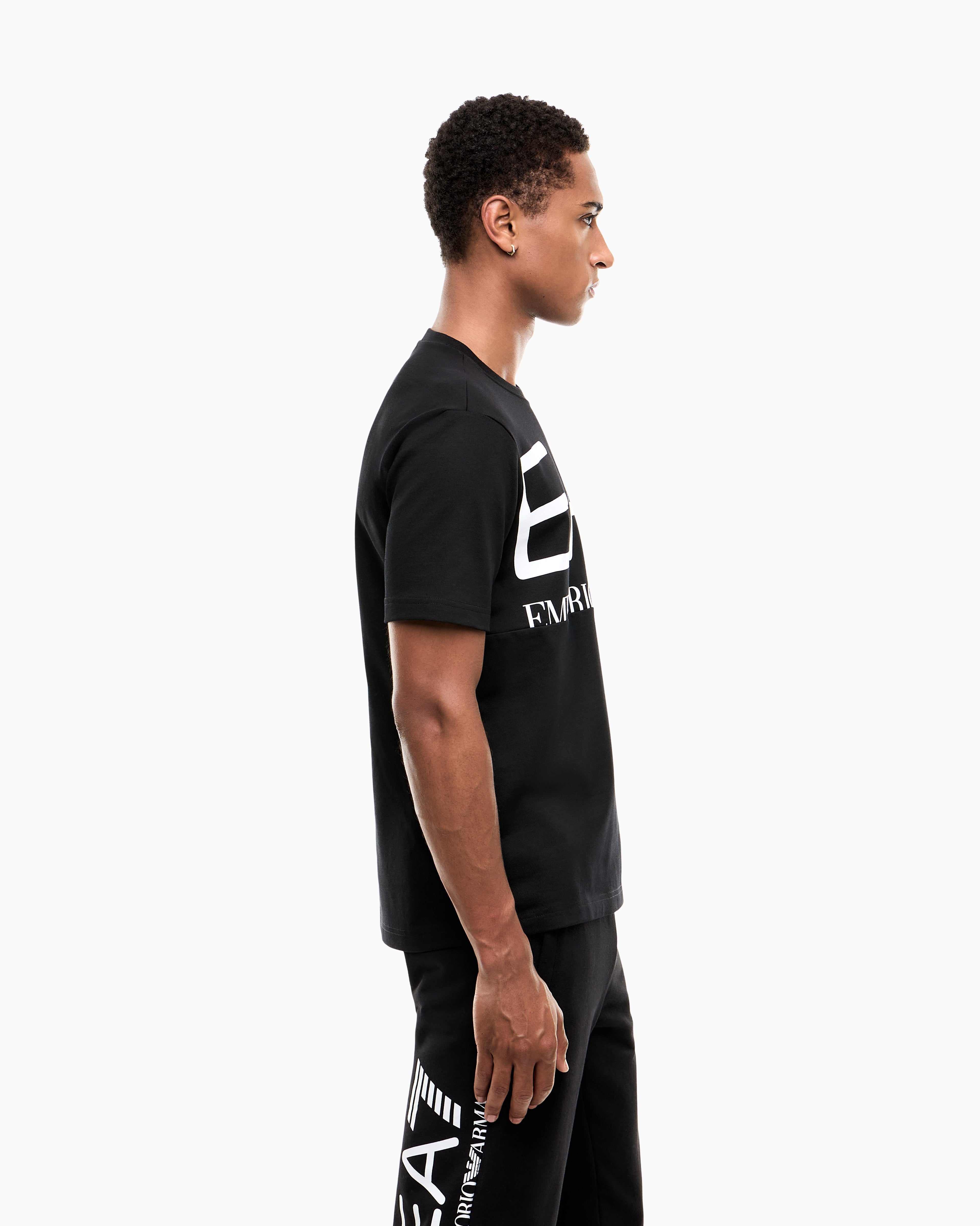 EA7 T-shirt Logo Series in cotton jersey with oversized logo