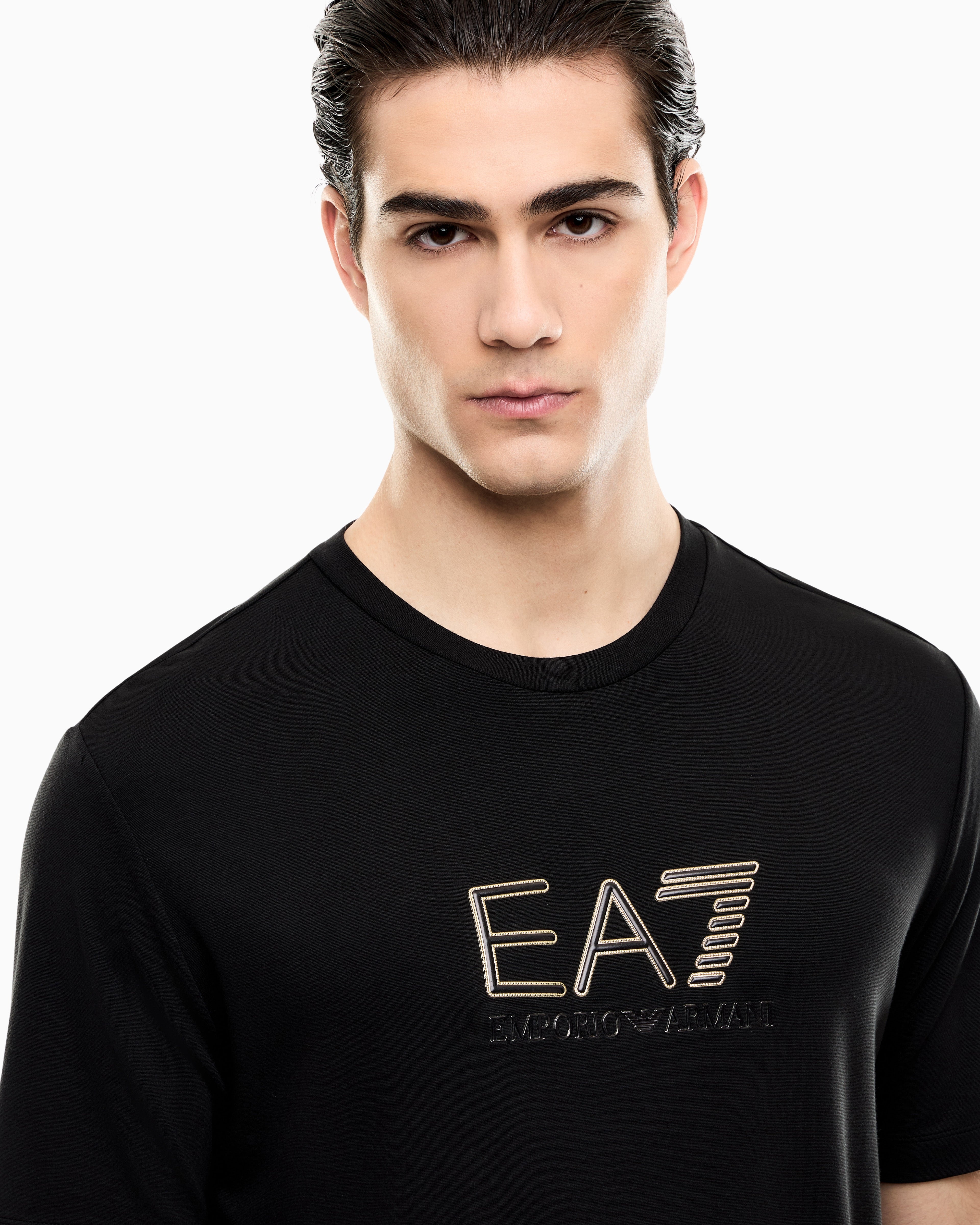 EA7 Regular fit t-shirt Premium Label in viscose with logo