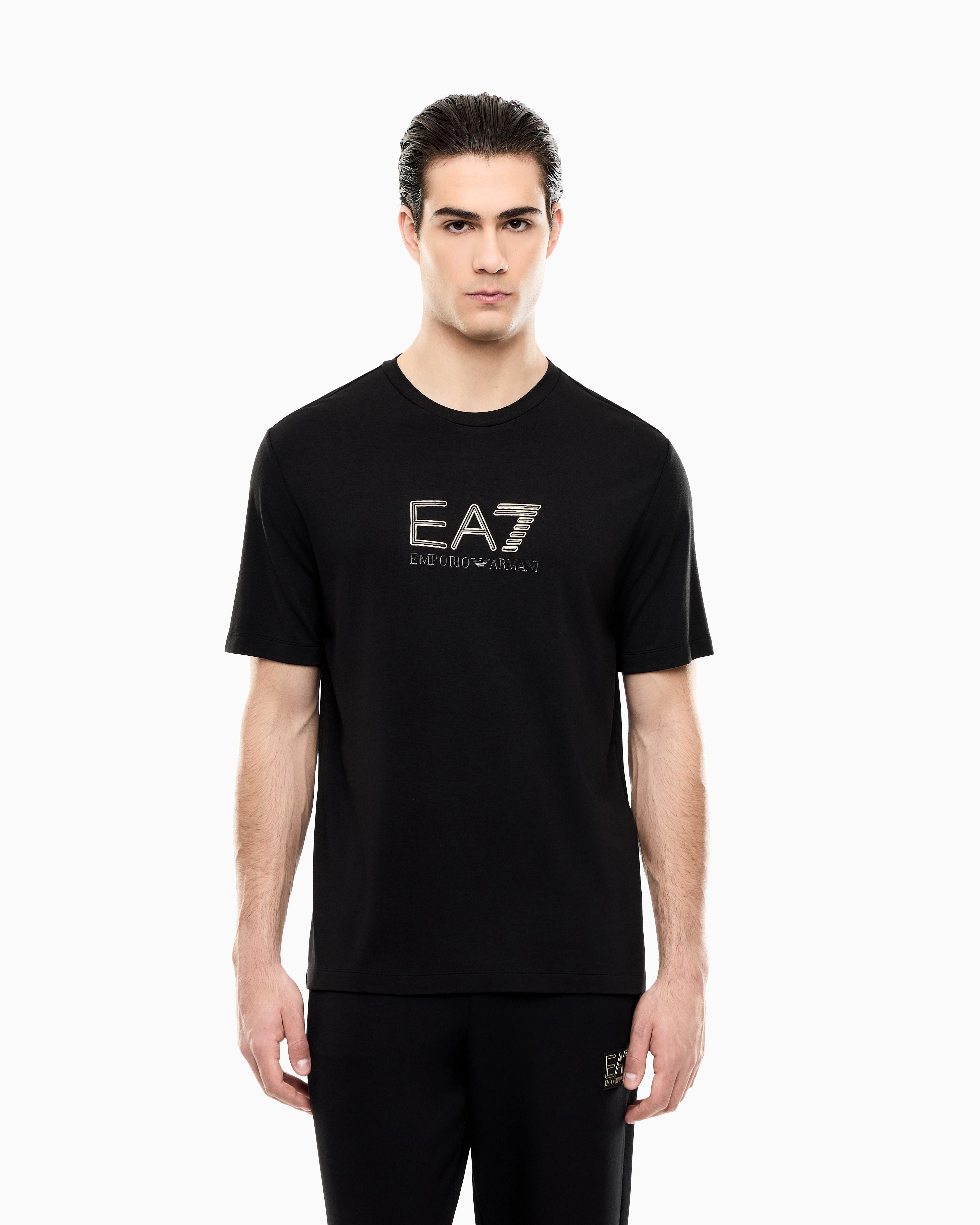 EA7 Regular fit t-shirt Premium Label in viscose with logo