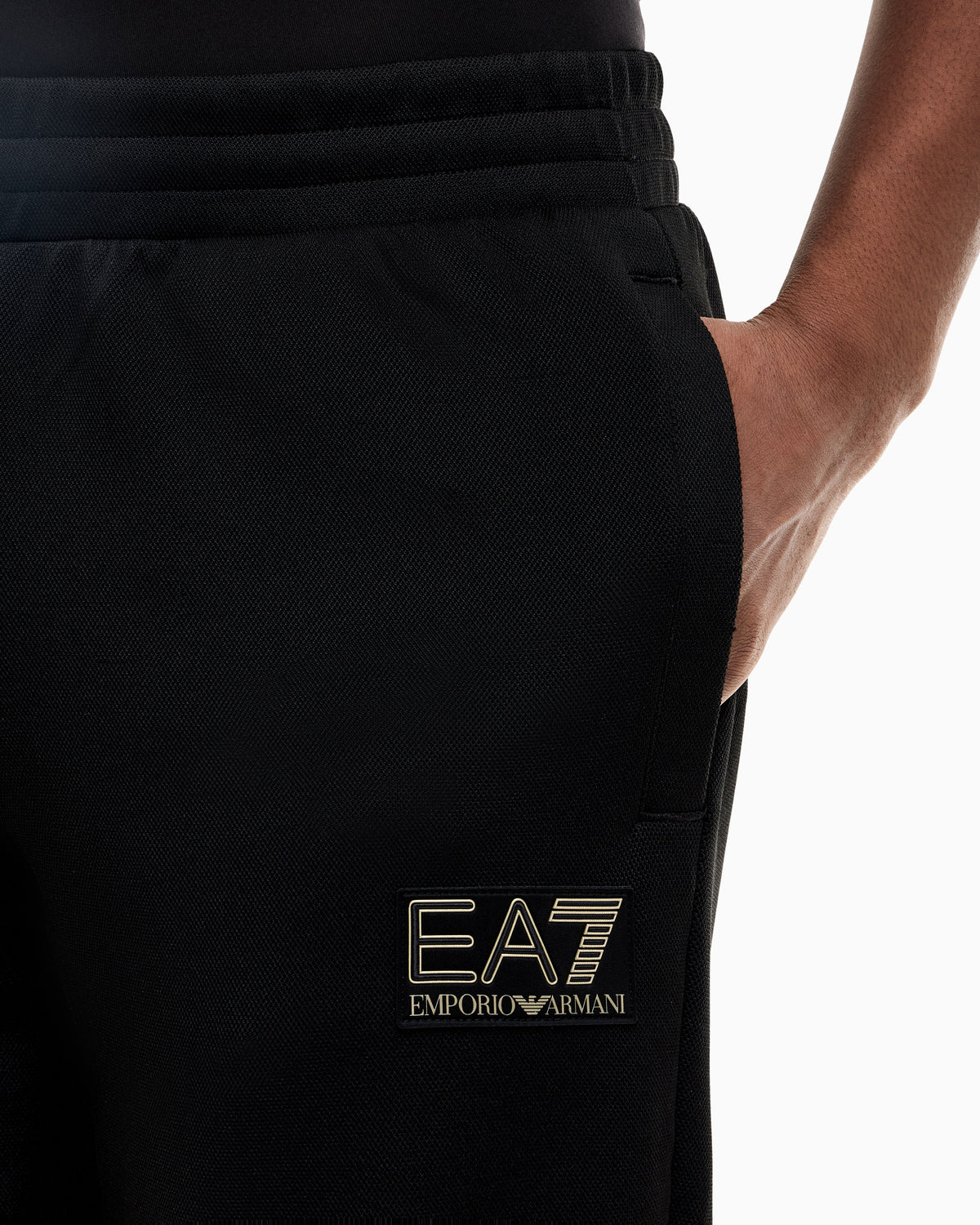 EA7 Slim-fit pants Premium Label in jersey with rib details