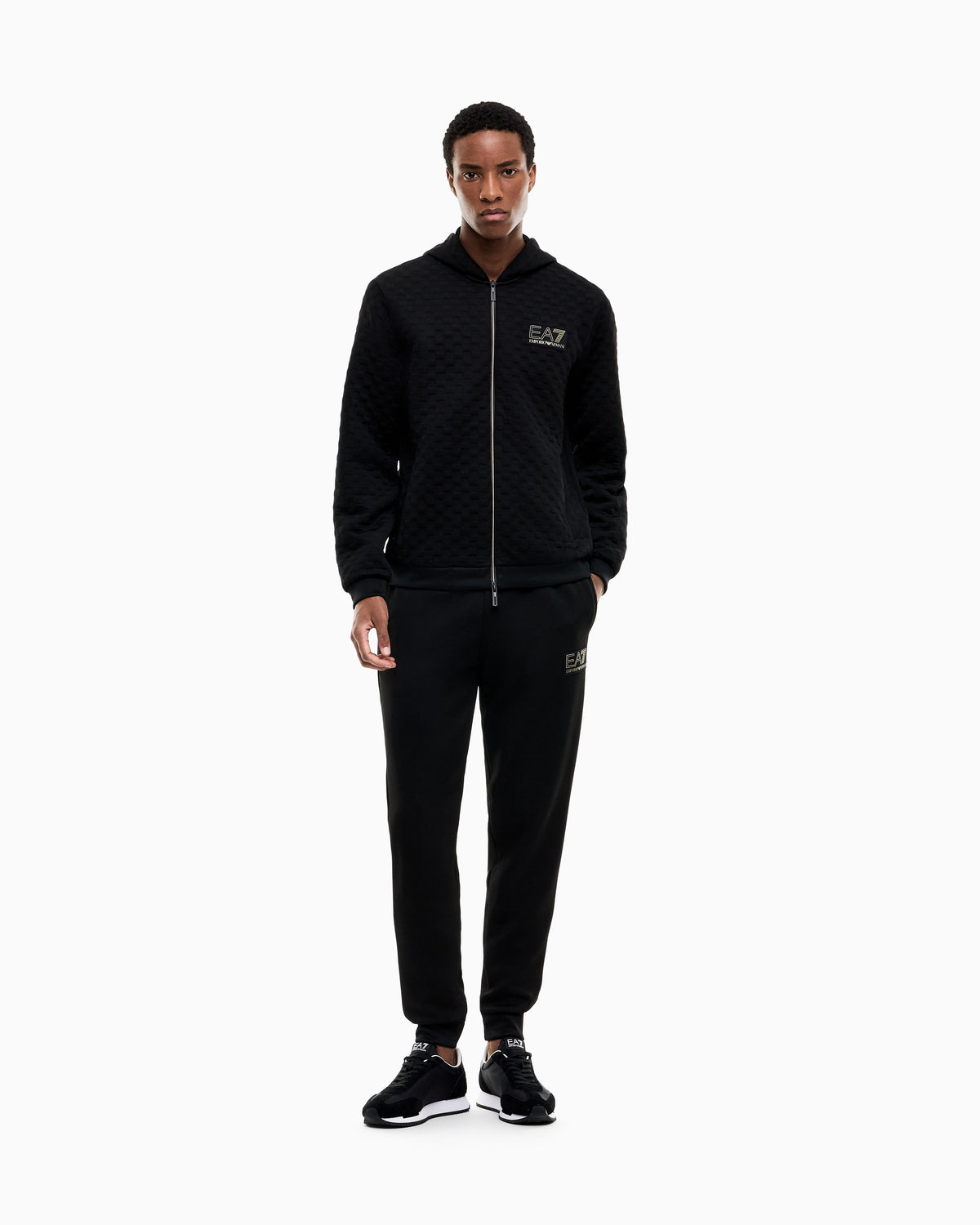 EA7 Slim-fit pants Premium Label in jersey with rib details