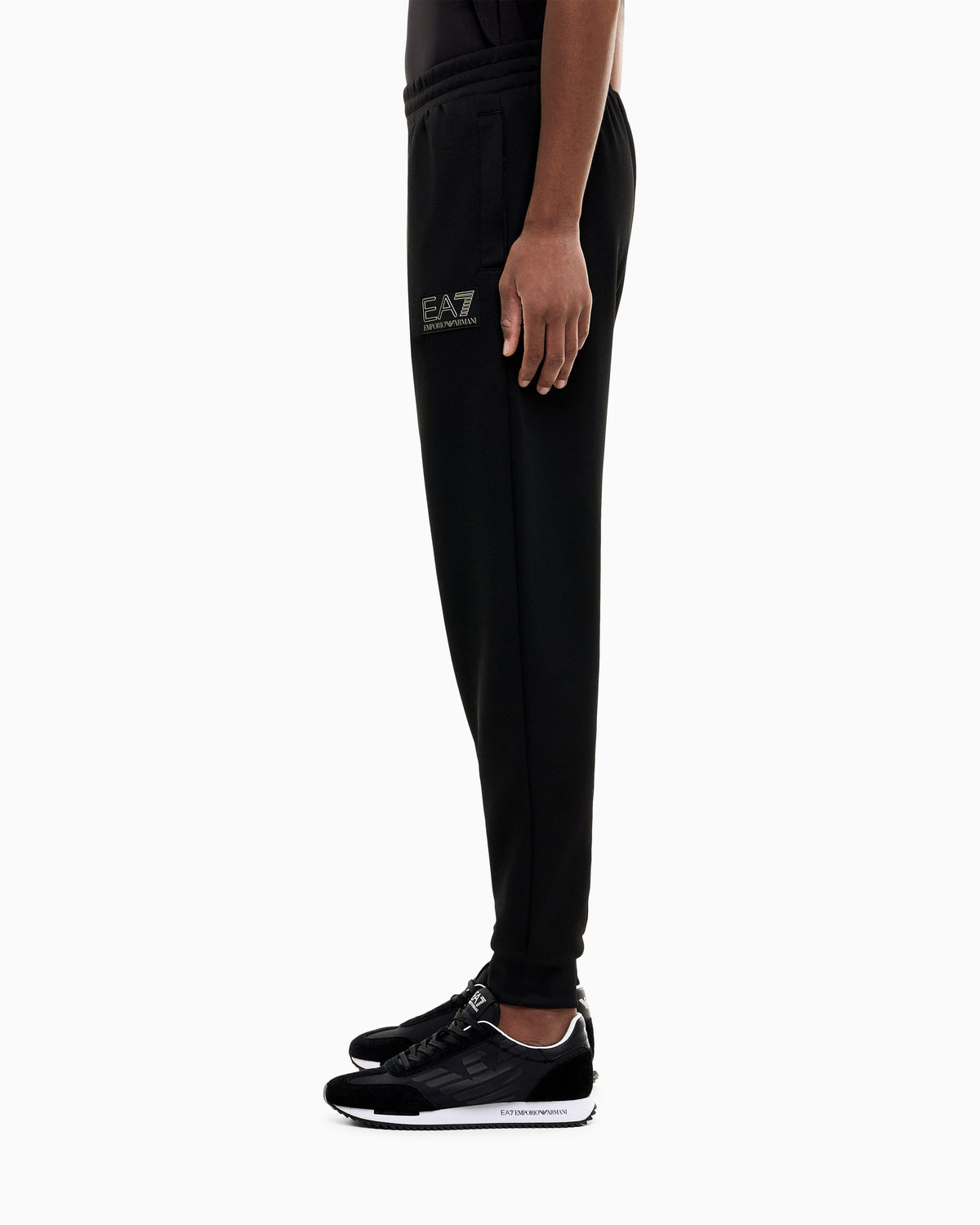 EA7 Slim-fit pants Premium Label in jersey with rib details
